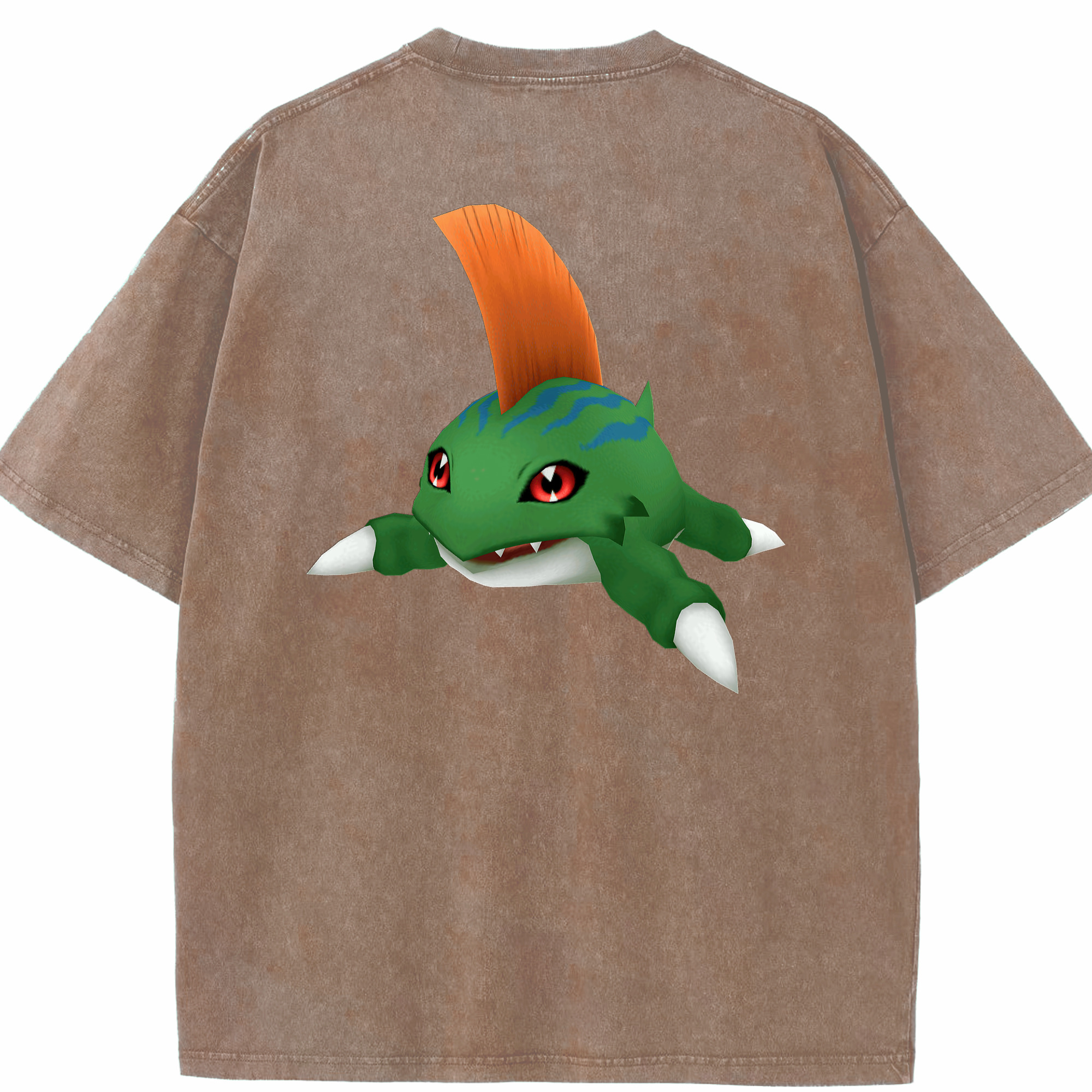 （画像用） Digimon デジタルモンスター/デジモン 綿100% ヴィンテージ風 半袖Tシャツ（背面プリント）