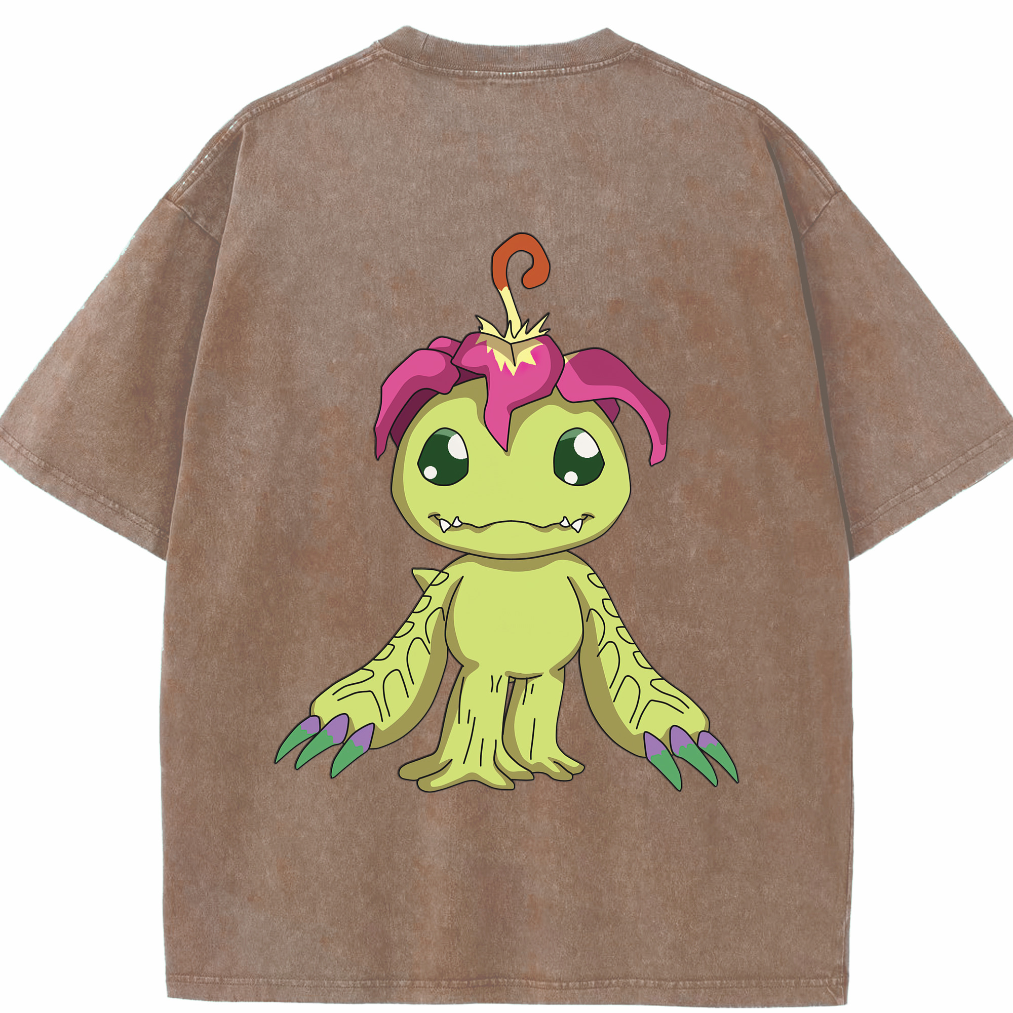 （画像用） Digimon デジタルモンスター/デジモン 綿100% ヴィンテージ風 半袖Tシャツ（背面プリント）