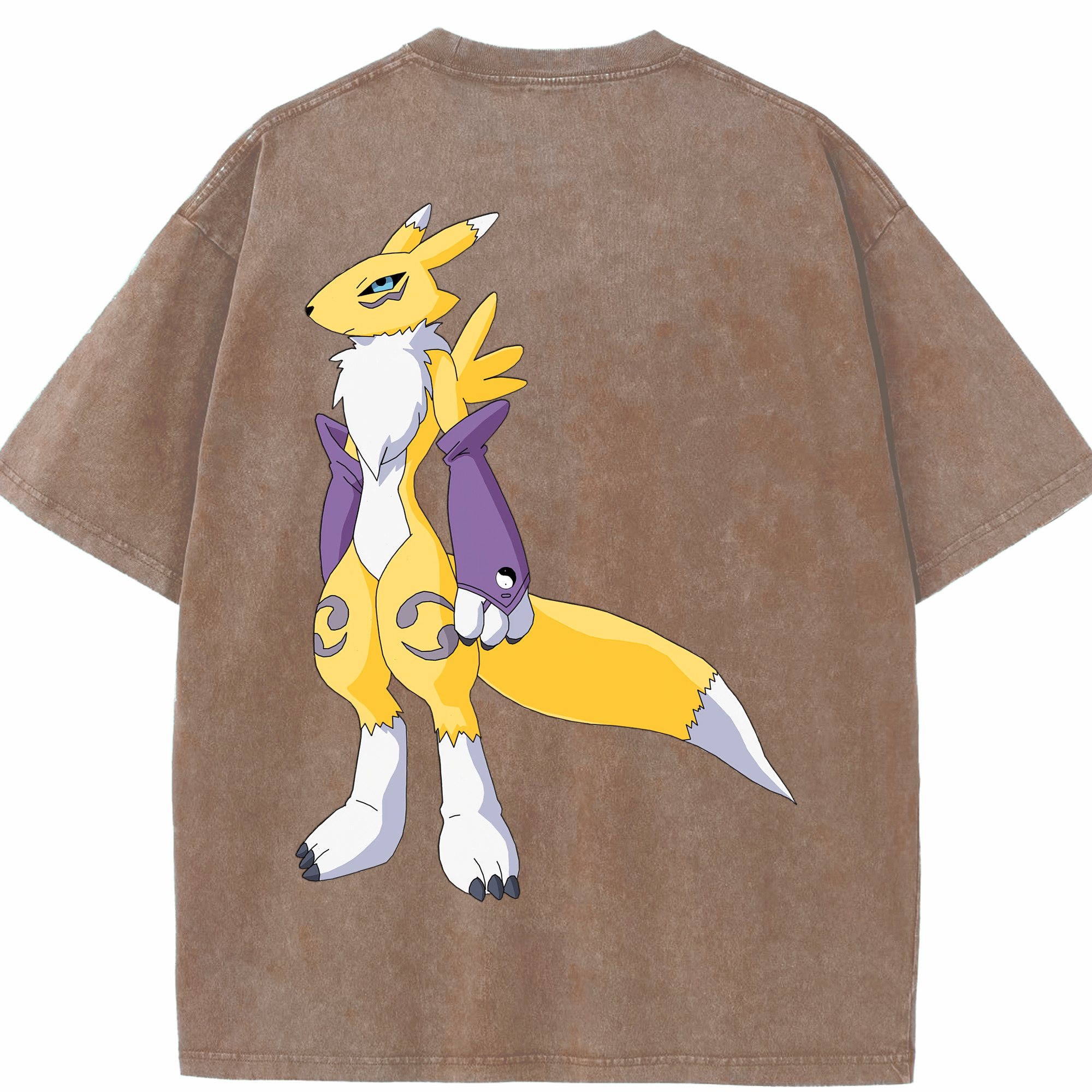 （画像用） Digimon デジタルモンスター/デジモン 綿100% ヴィンテージ風 半袖Tシャツ（背面プリント）