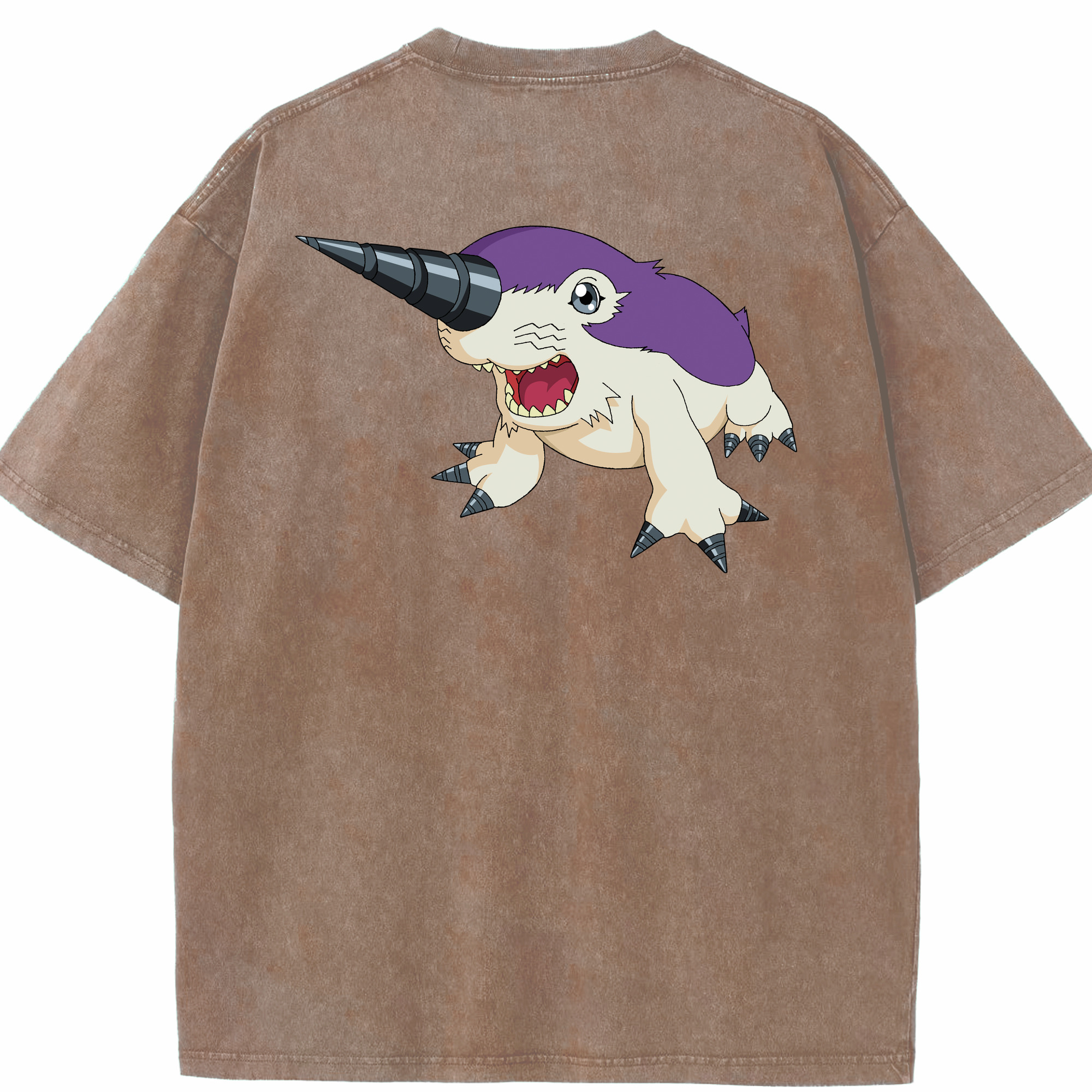 （画像用） Digimon デジタルモンスター/デジモン 綿100% ヴィンテージ風 半袖Tシャツ（背面プリント）