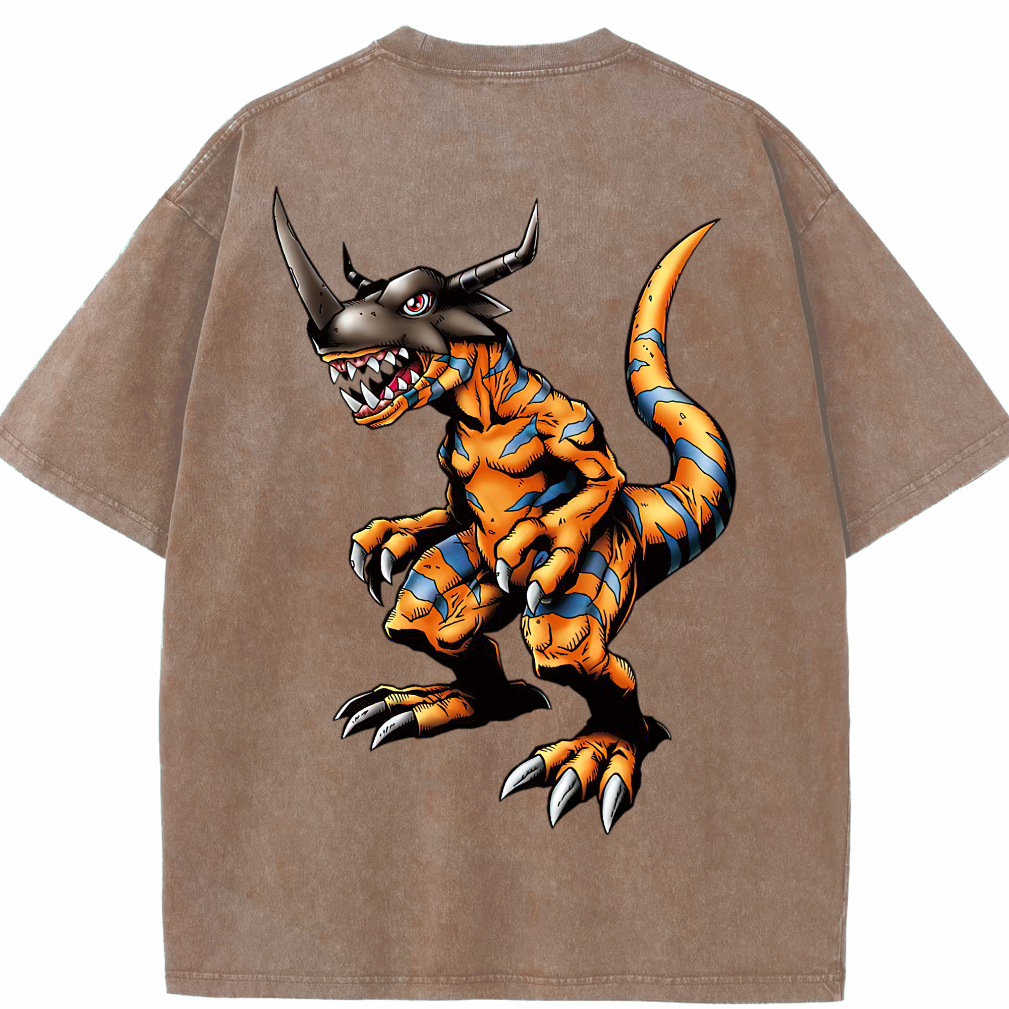 （画像用） Digimon デジタルモンスター/デジモン 綿100% ヴィンテージ風 半袖Tシャツ（背面プリント）