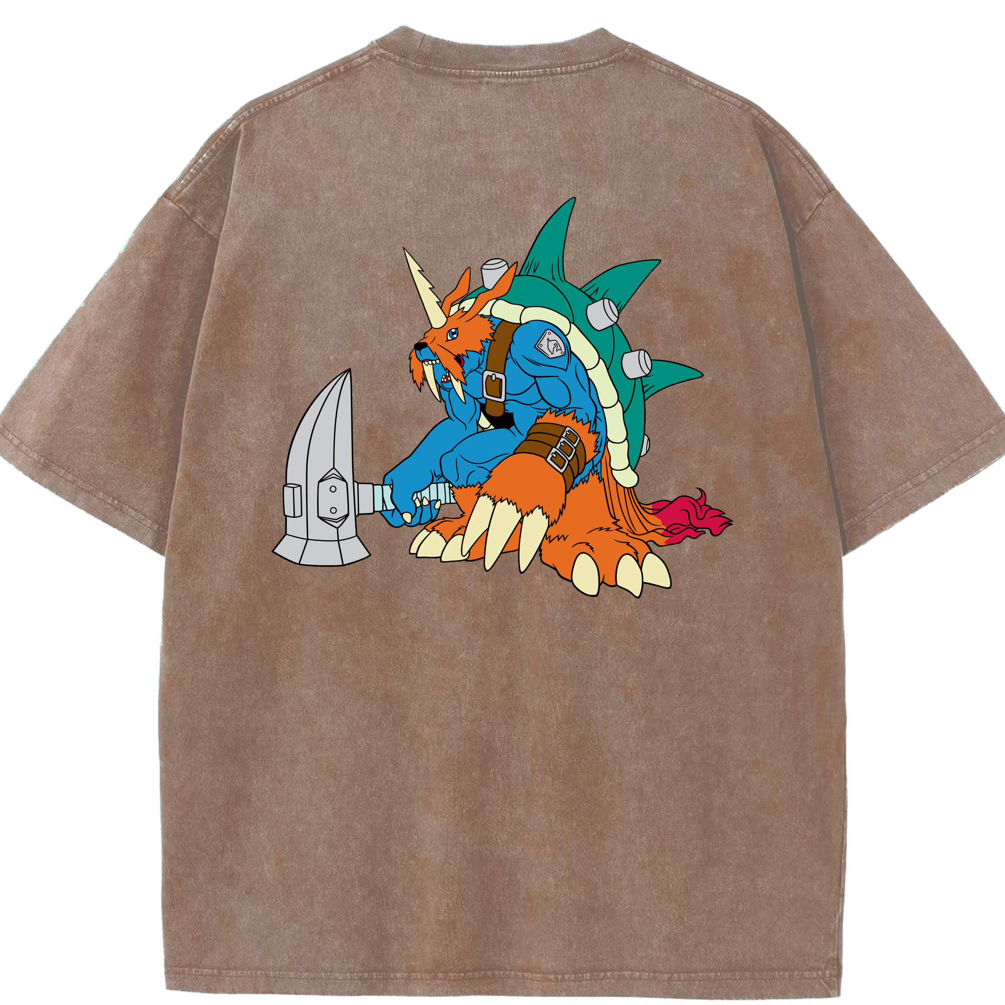 （画像用） Digimon デジタルモンスター/デジモン 綿100% ヴィンテージ風 半袖Tシャツ（背面プリント）
