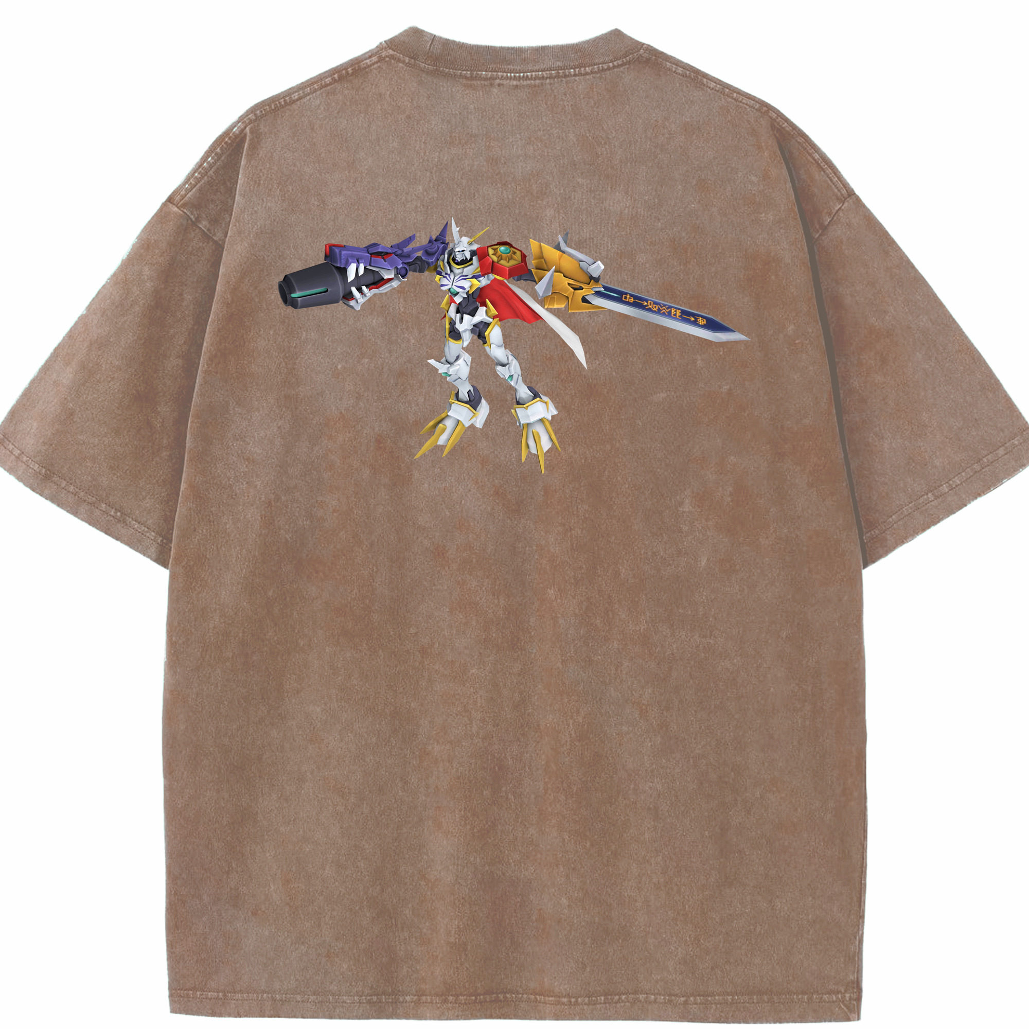 （画像用） Digimon デジタルモンスター/デジモン 綿100% ヴィンテージ風 半袖Tシャツ（背面プリント）