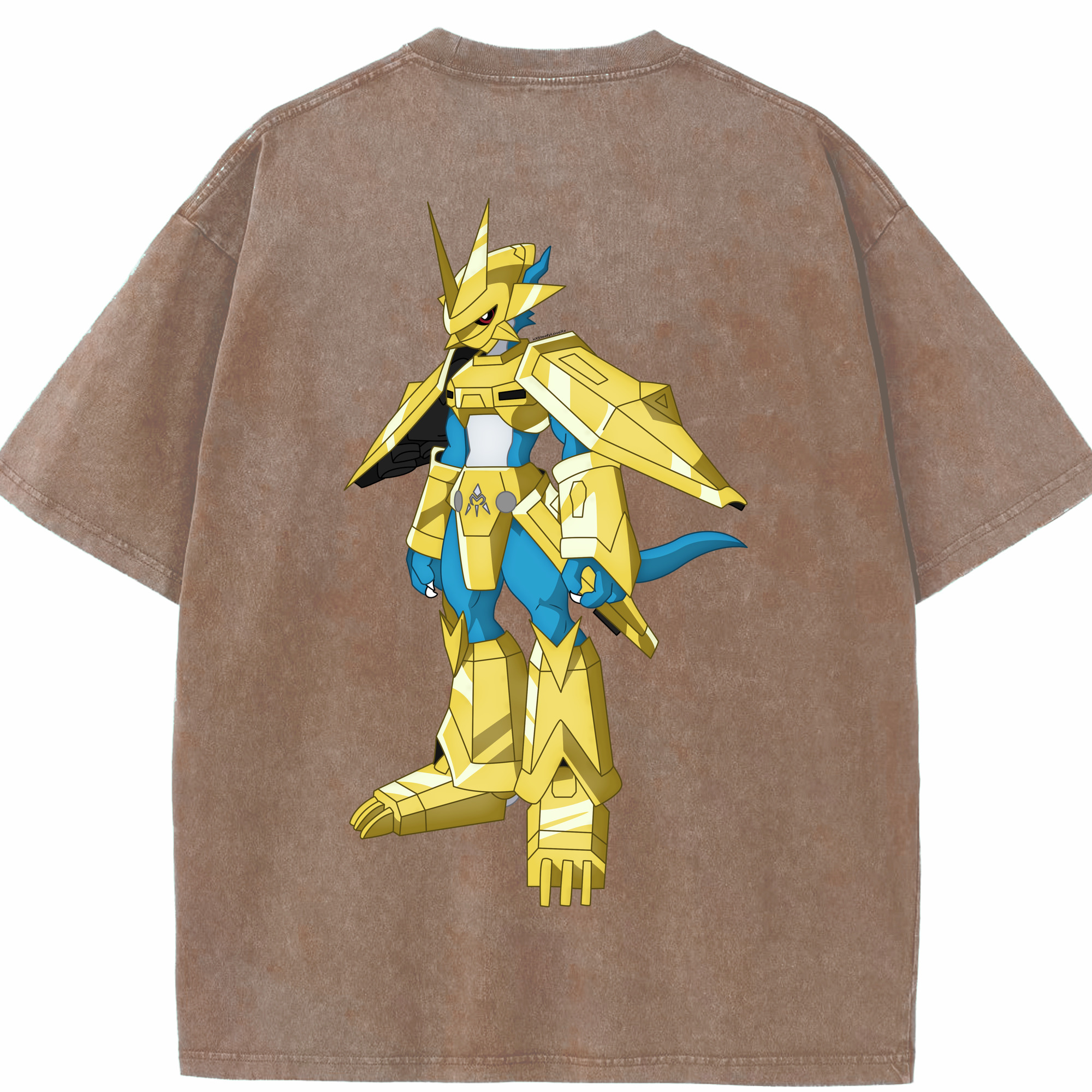 （画像用） Digimon デジタルモンスター/デジモン 綿100% ヴィンテージ風 半袖Tシャツ（背面プリント）