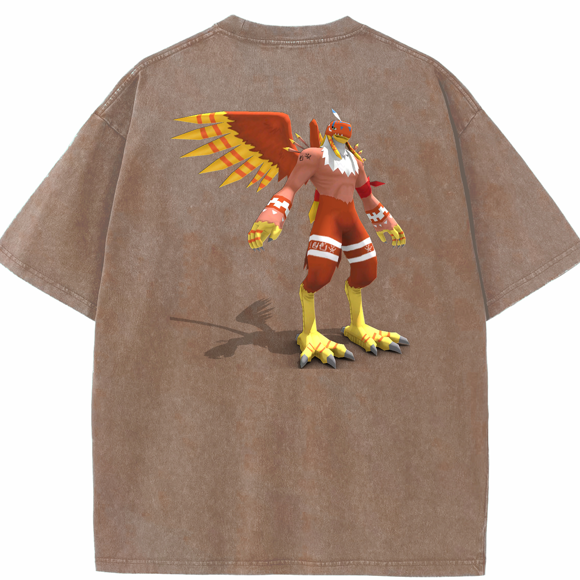 （画像用） Digimon デジタルモンスター/デジモン 綿100% ヴィンテージ風 半袖Tシャツ（背面プリント）