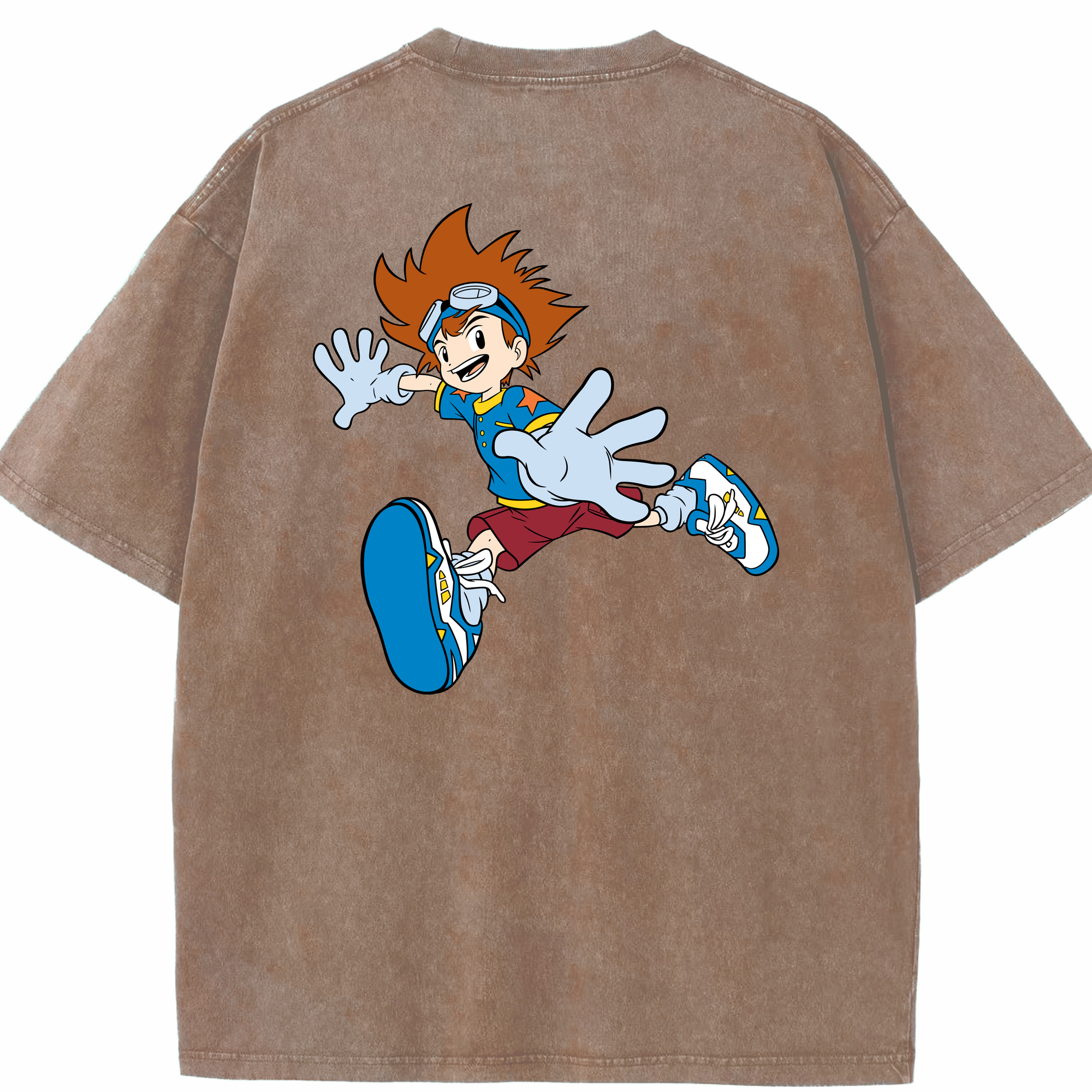 （画像用） Digimon デジタルモンスター/デジモン 綿100% ヴィンテージ風 半袖Tシャツ（背面プリント）