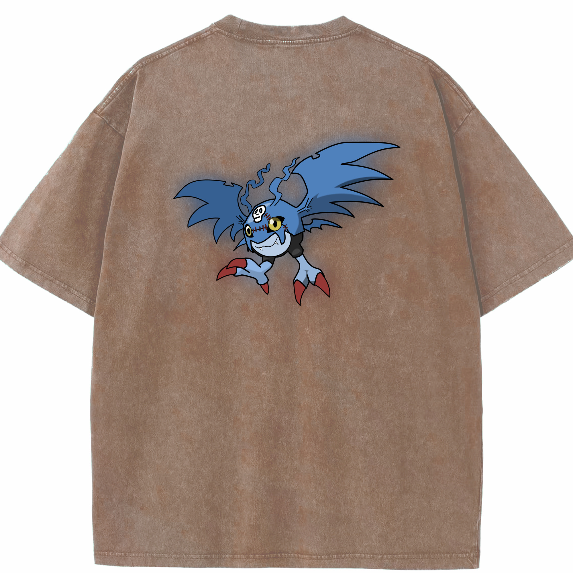 （画像用） Digimon デジタルモンスター/デジモン 綿100% ヴィンテージ風 半袖Tシャツ（背面プリント）