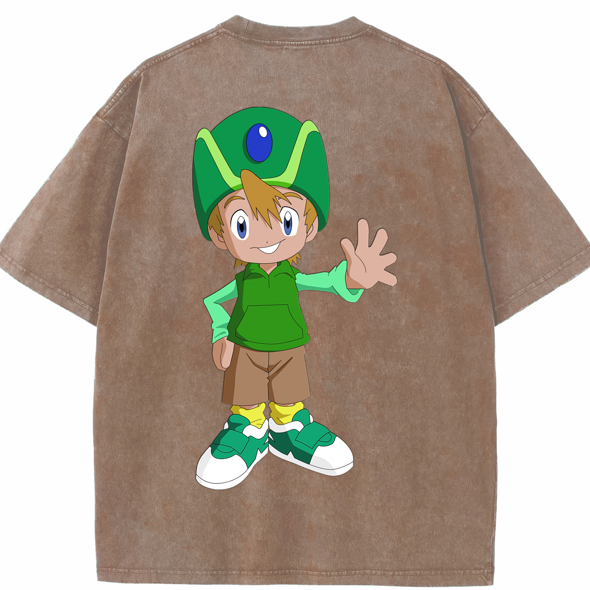 （画像用） Digimon デジタルモンスター/デジモン 綿100% ヴィンテージ風 半袖Tシャツ（背面プリント）