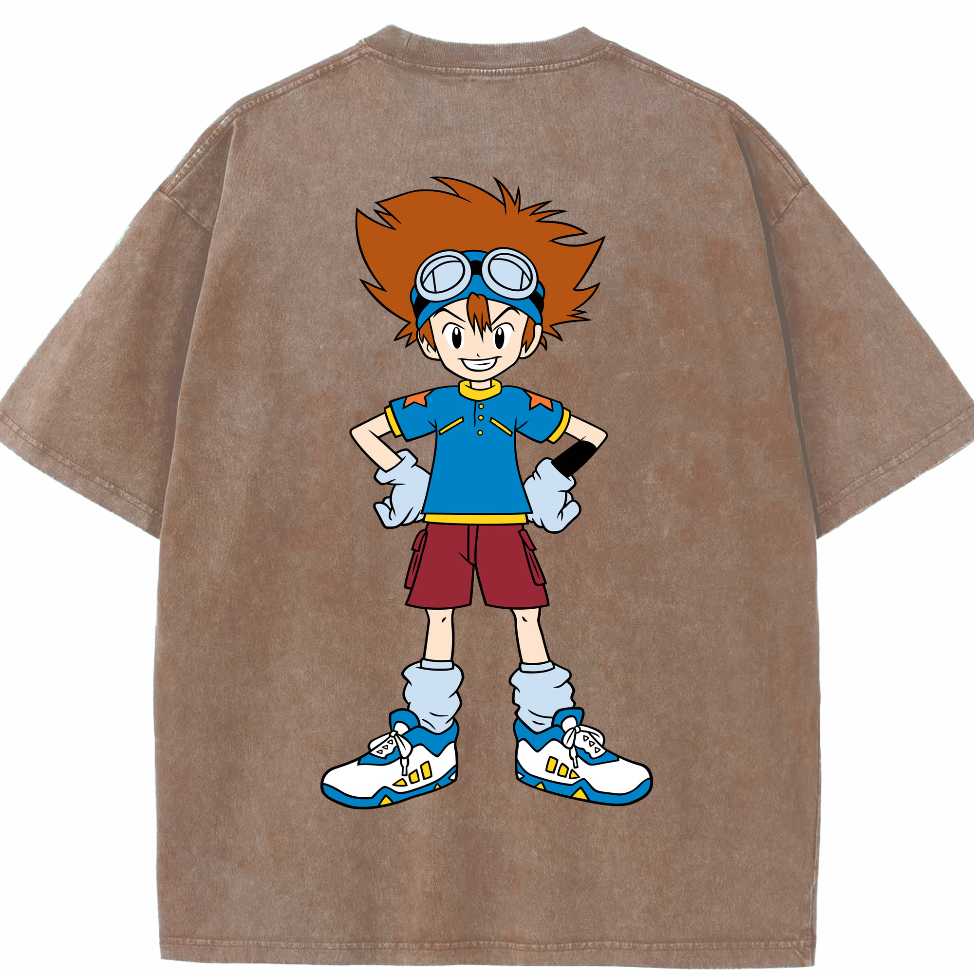 （画像用） Digimon デジタルモンスター/デジモン 綿100% ヴィンテージ風 半袖Tシャツ（背面プリント）