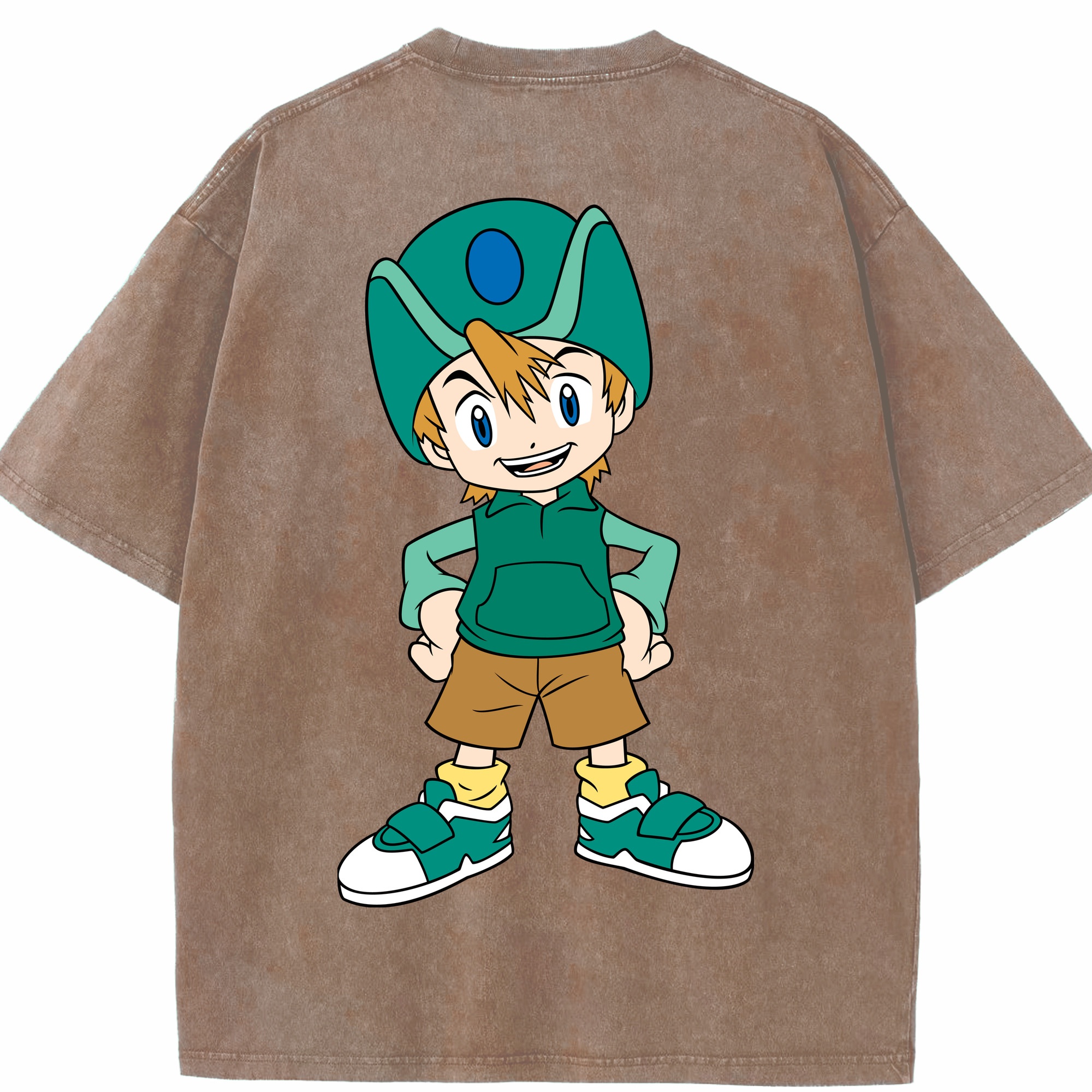 （画像用） Digimon デジタルモンスター/デジモン 綿100% ヴィンテージ風 半袖Tシャツ（背面プリント）