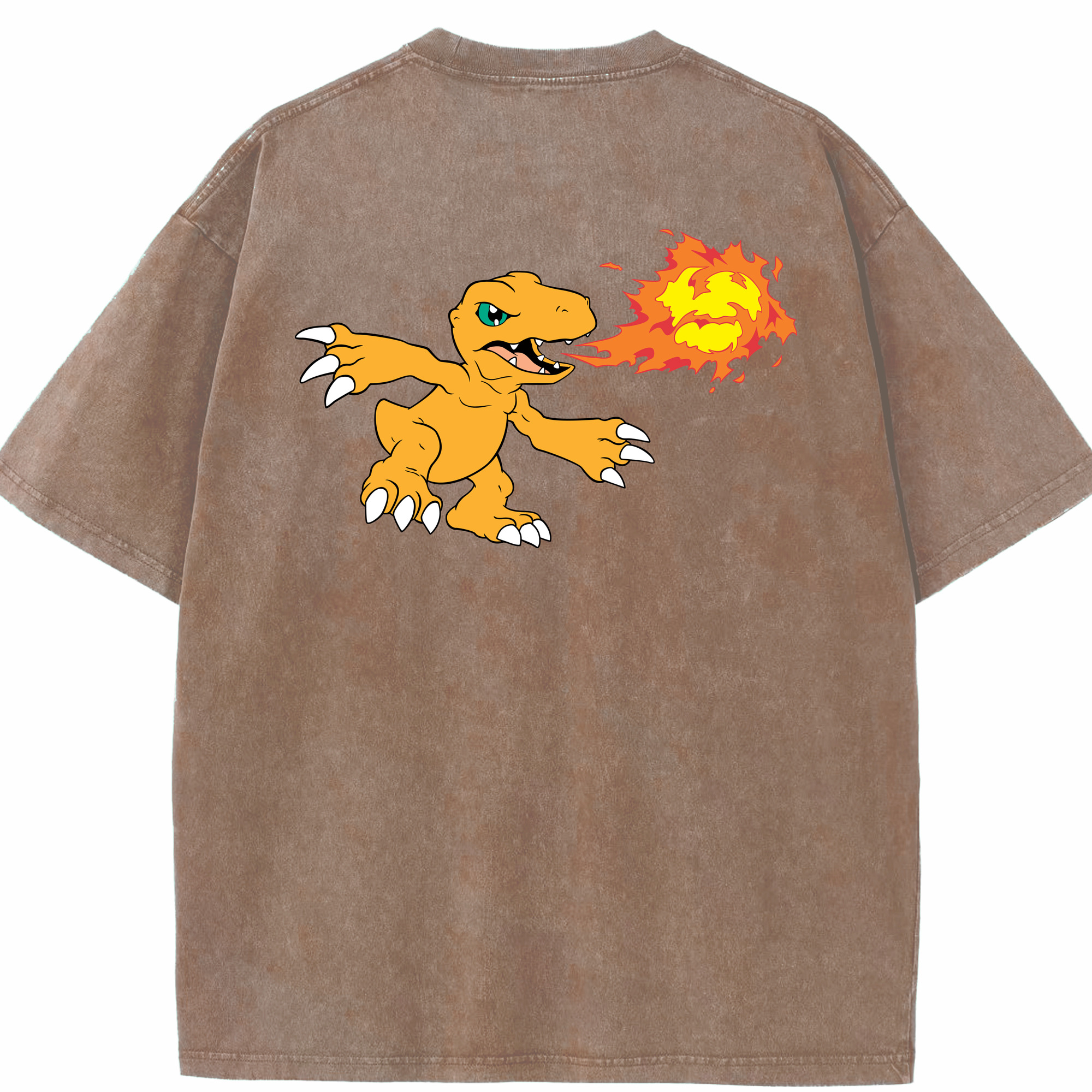 （画像用） Digimon デジタルモンスター/デジモン 綿100% ヴィンテージ風 半袖Tシャツ（背面プリント）