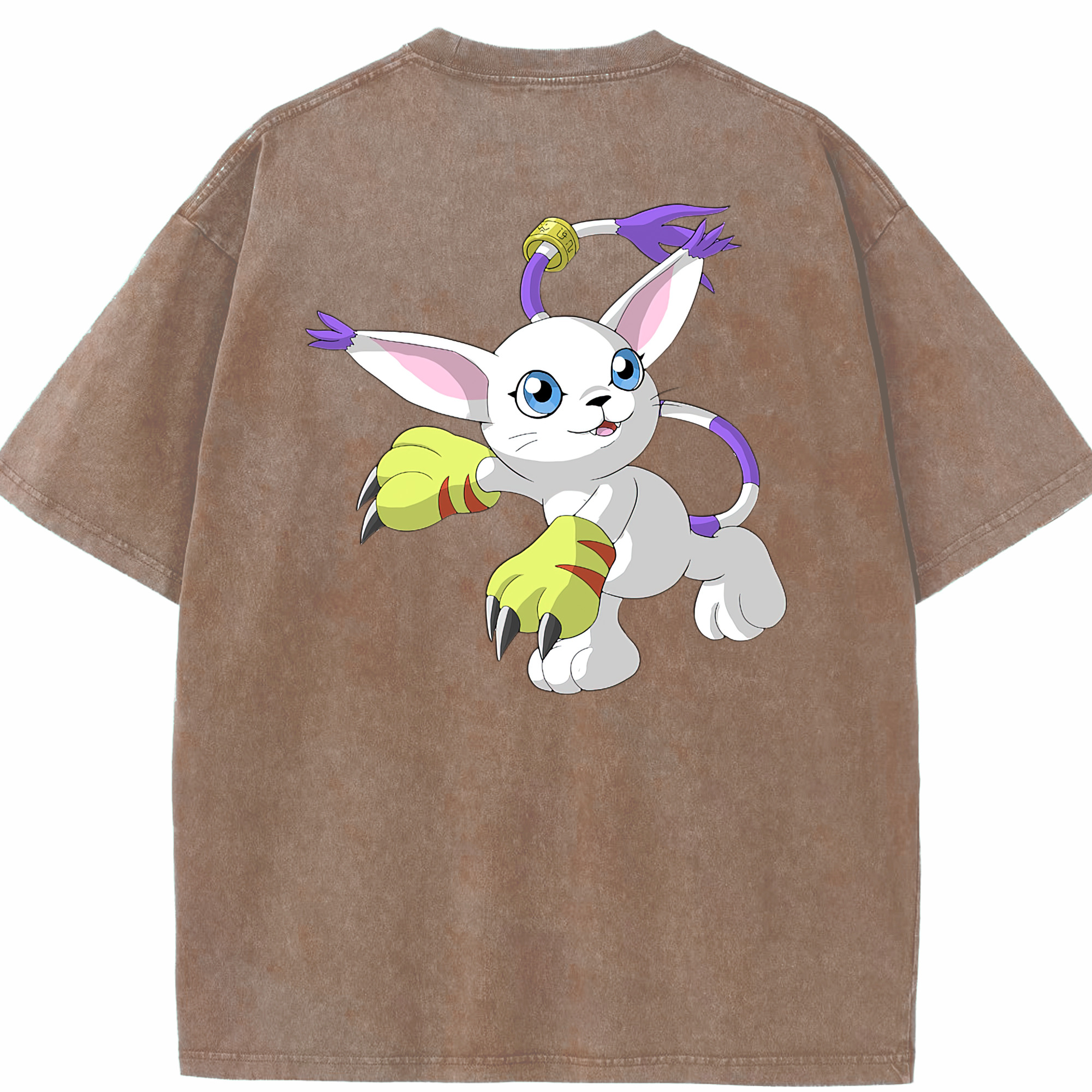 （画像用） Digimon デジタルモンスター/デジモン 綿100% ヴィンテージ風 半袖Tシャツ（背面プリント）