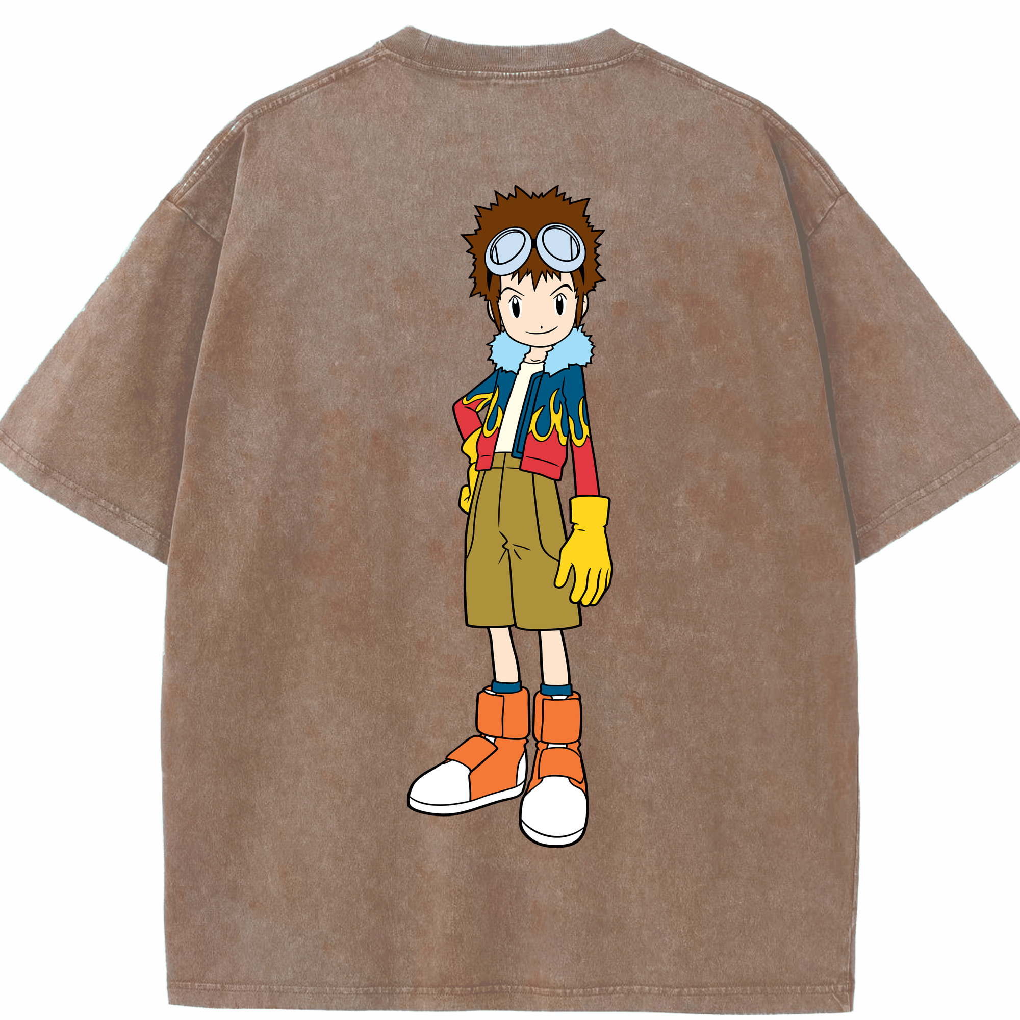 （画像用） Digimon デジタルモンスター/デジモン 綿100% ヴィンテージ風 半袖Tシャツ（背面プリント）