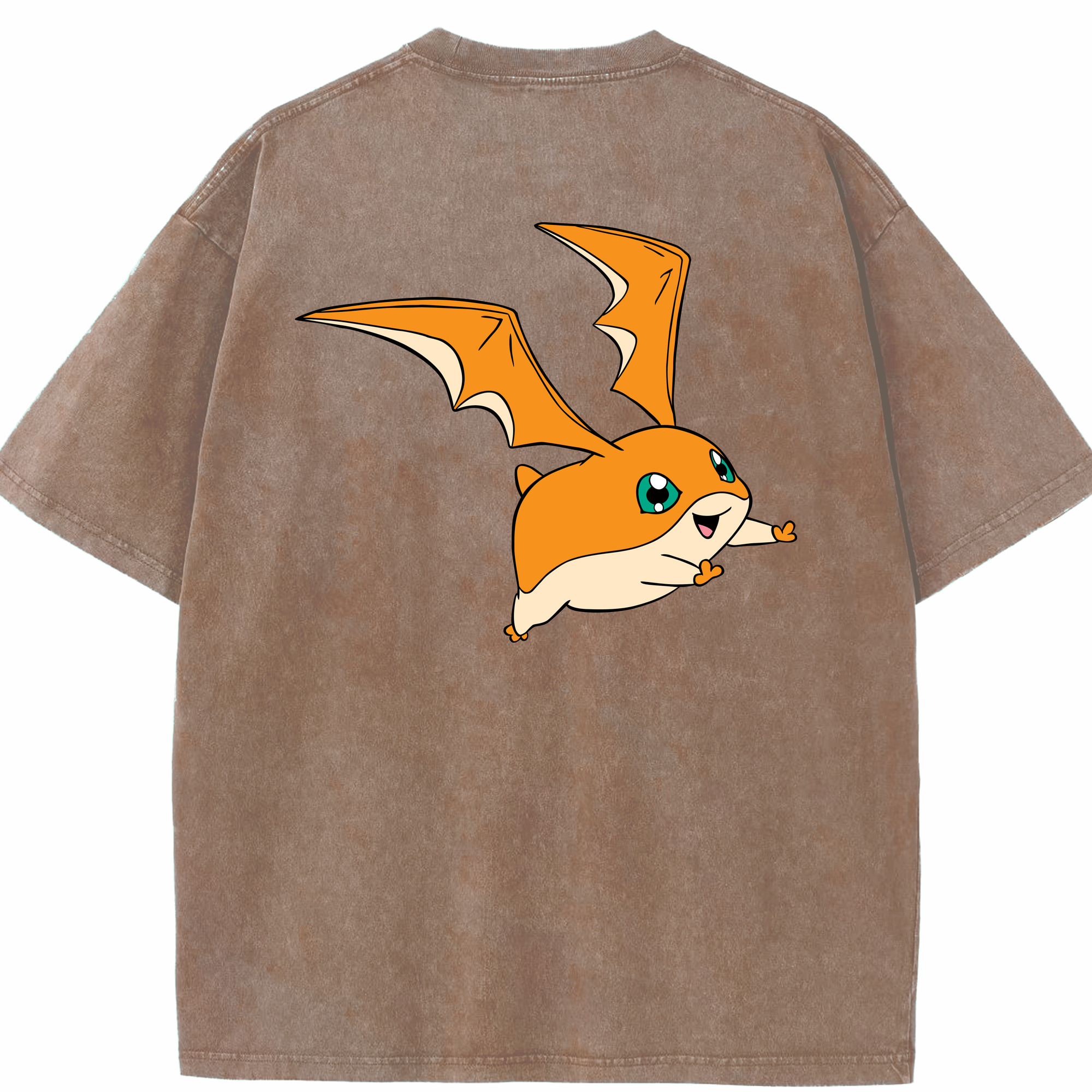 （画像用） Digimon デジタルモンスター/デジモン 綿100% ヴィンテージ風 半袖Tシャツ（背面プリント）