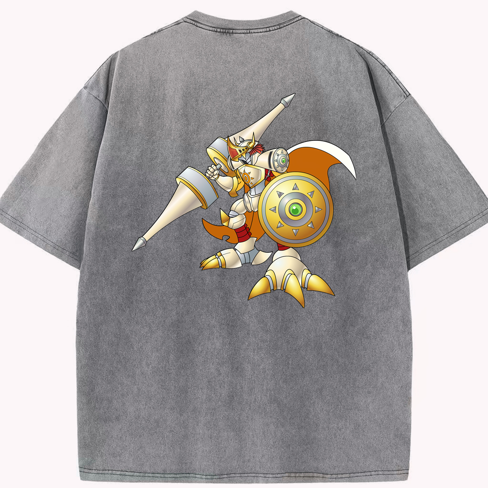 （画像用） Digimon デジタルモンスター/デジモン 綿100% ヴィンテージ風 半袖Tシャツ（背面プリント）