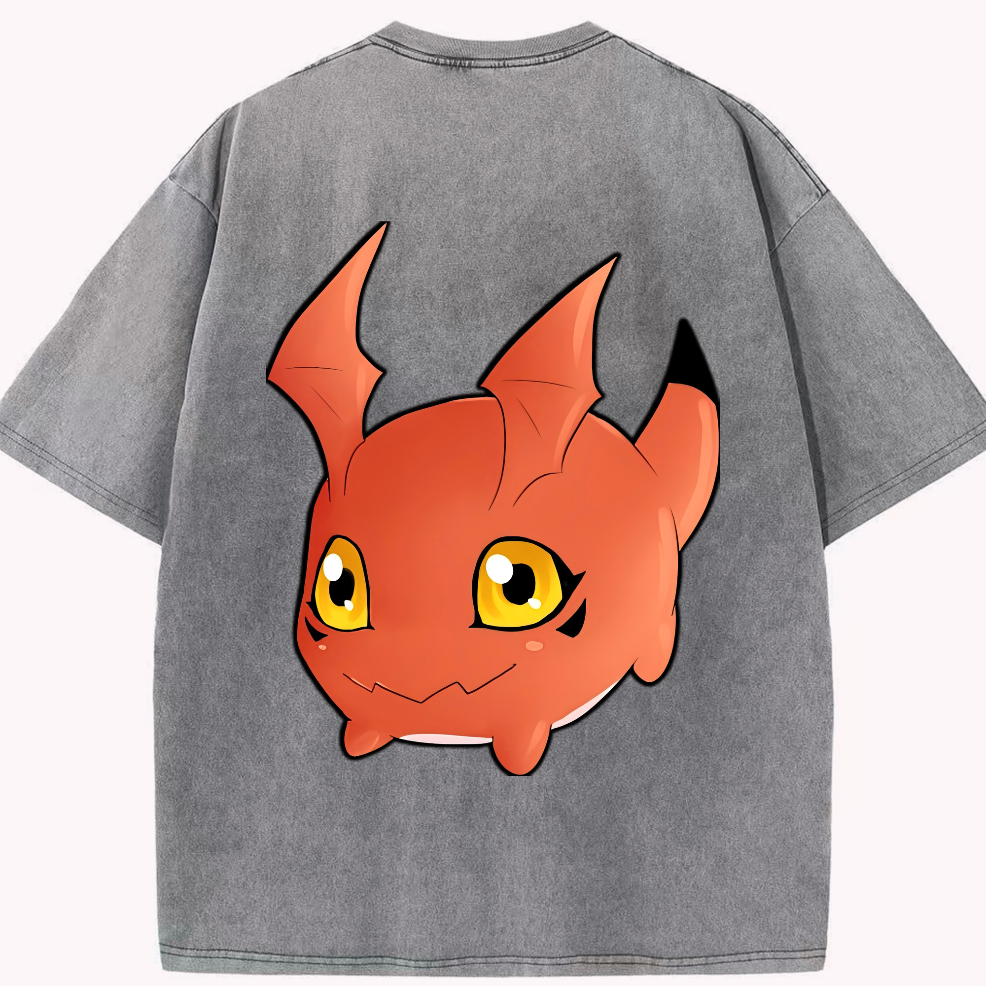 （画像用） Digimon デジタルモンスター/デジモン 綿100% ヴィンテージ風 半袖Tシャツ（背面プリント）