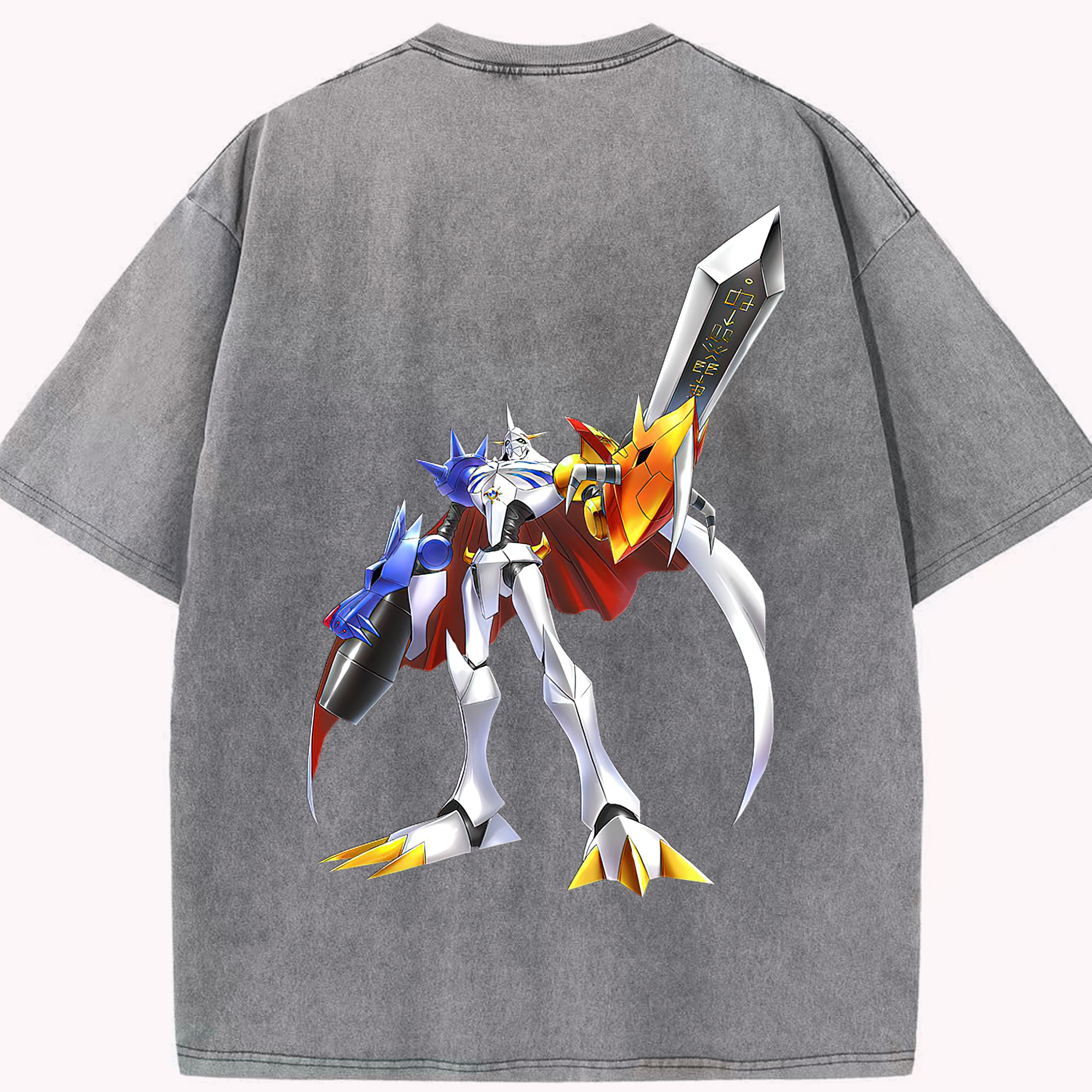 （画像用） Digimon デジタルモンスター/デジモン 綿100% ヴィンテージ風 半袖Tシャツ（背面プリント）