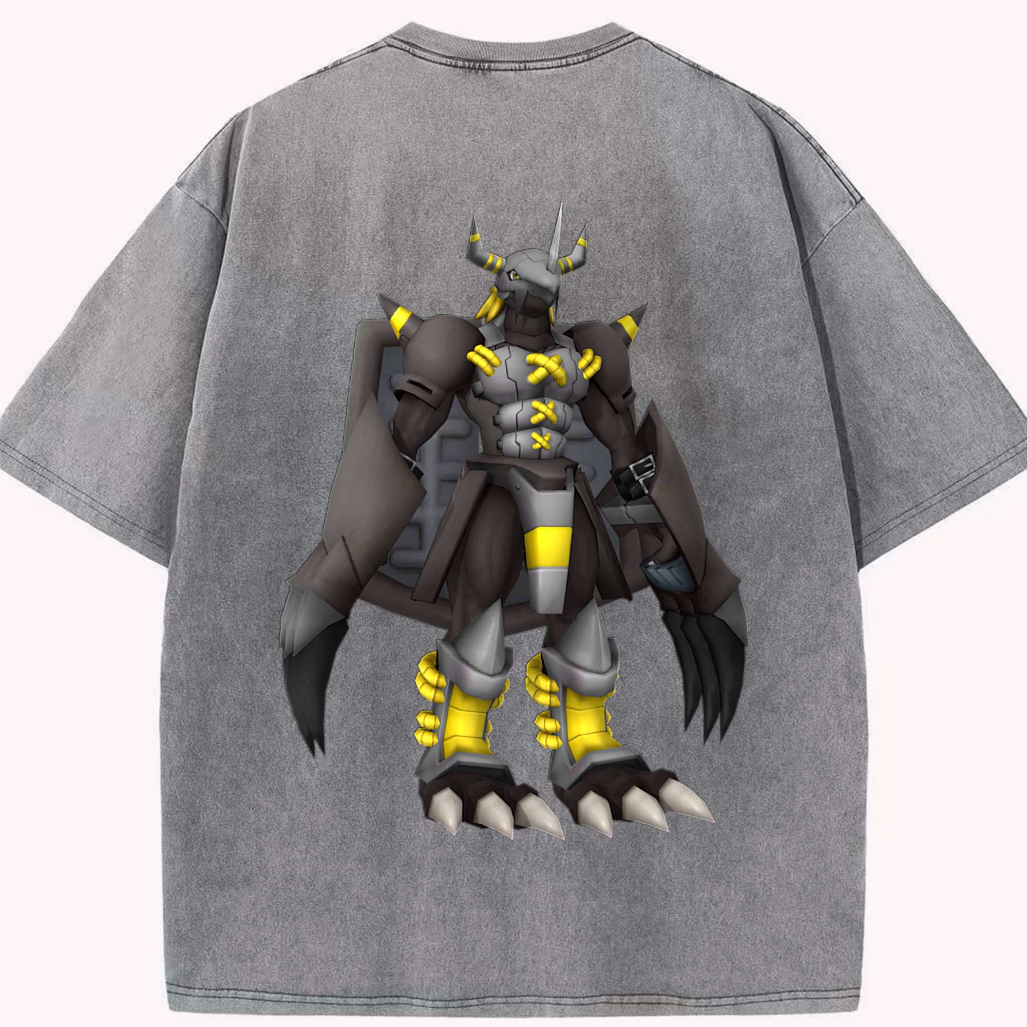 （画像用） Digimon デジタルモンスター/デジモン 綿100% ヴィンテージ風 半袖Tシャツ（背面プリント）