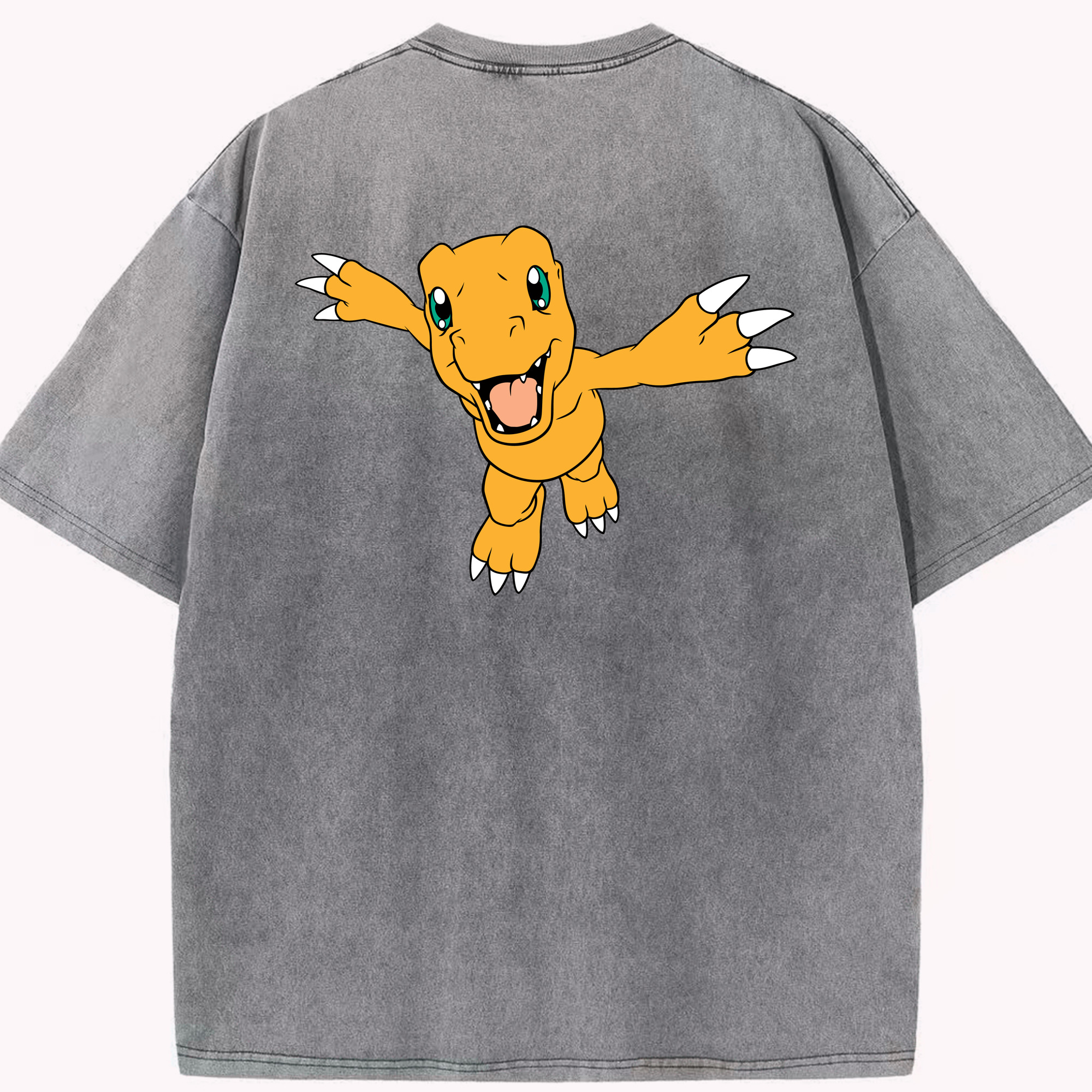 （画像用） Digimon デジタルモンスター/デジモン 綿100% ヴィンテージ風 半袖Tシャツ（背面プリント）