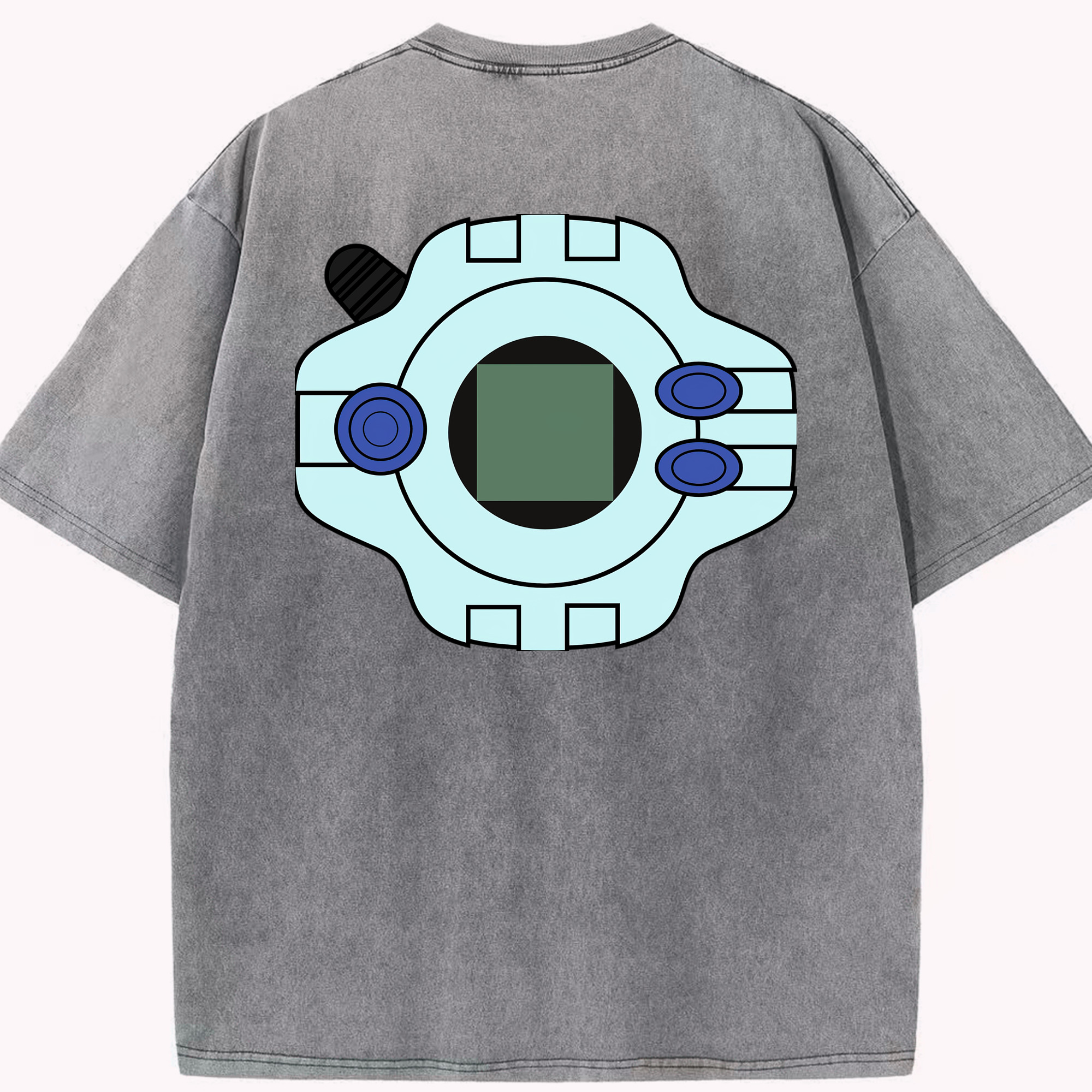（画像用） Digimon デジタルモンスター/デジモン 綿100% ヴィンテージ風 半袖Tシャツ（背面プリント）