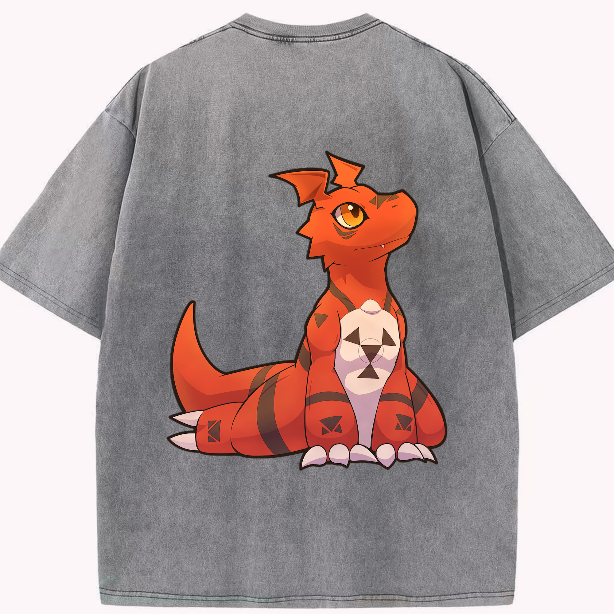 （画像用） Digimon デジタルモンスター/デジモン 綿100% ヴィンテージ風 半袖Tシャツ（背面プリント）