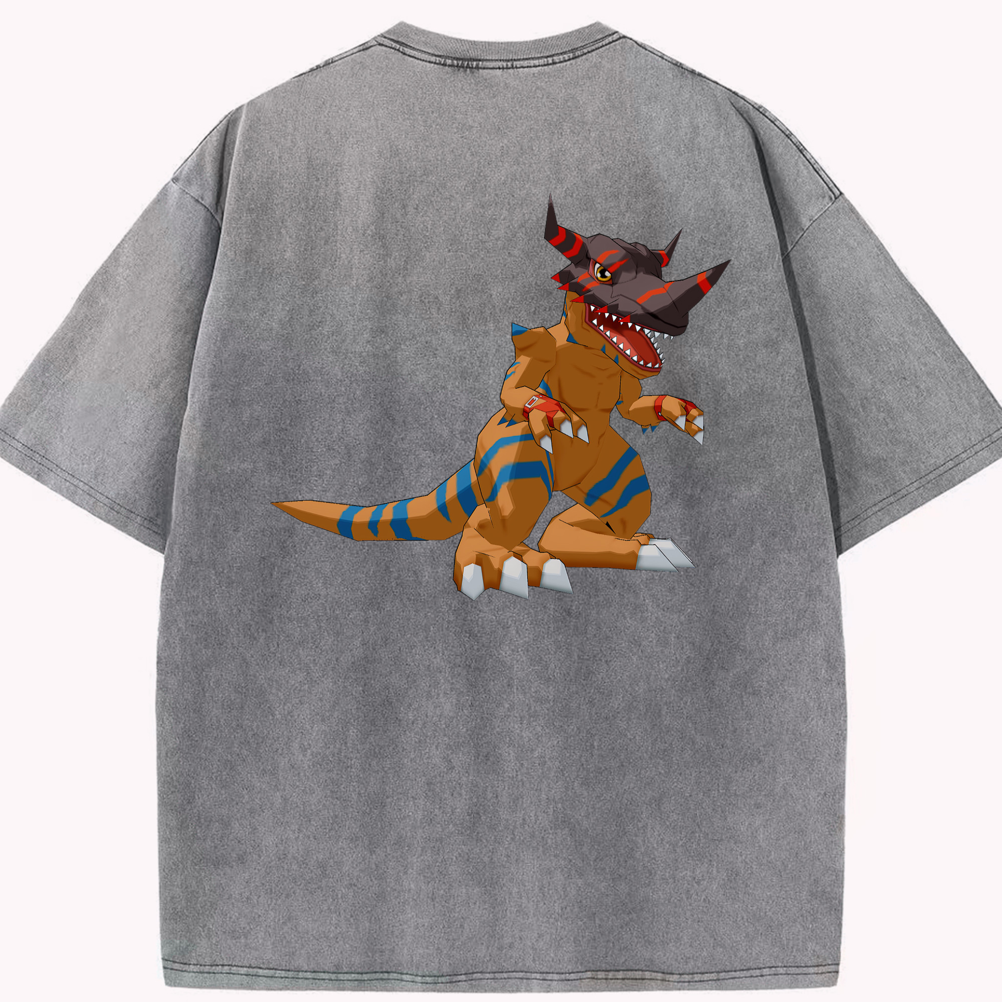 （画像用） Digimon デジタルモンスター/デジモン 綿100% ヴィンテージ風 半袖Tシャツ（背面プリント）