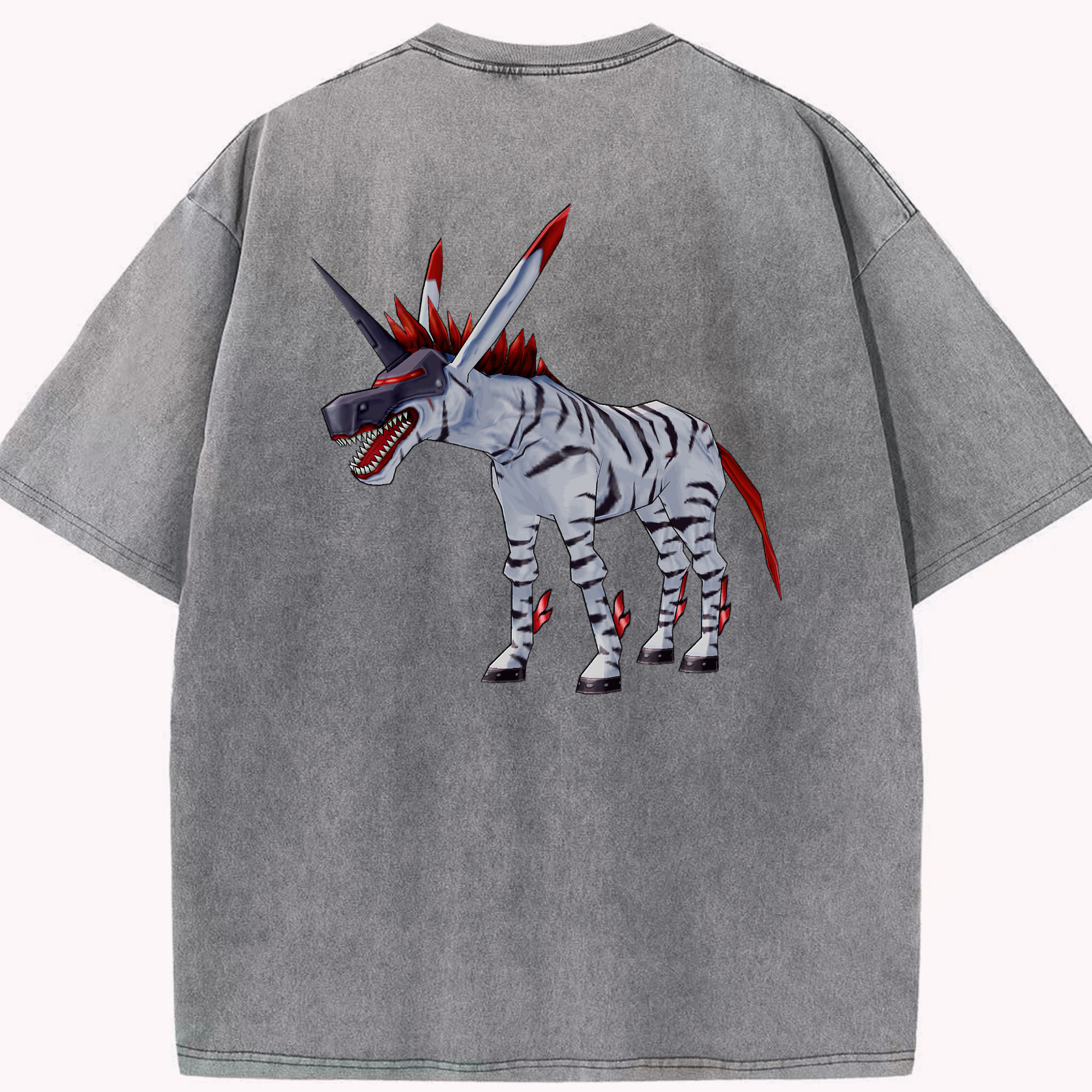 （画像用） Digimon デジタルモンスター/デジモン 綿100% ヴィンテージ風 半袖Tシャツ（背面プリント）