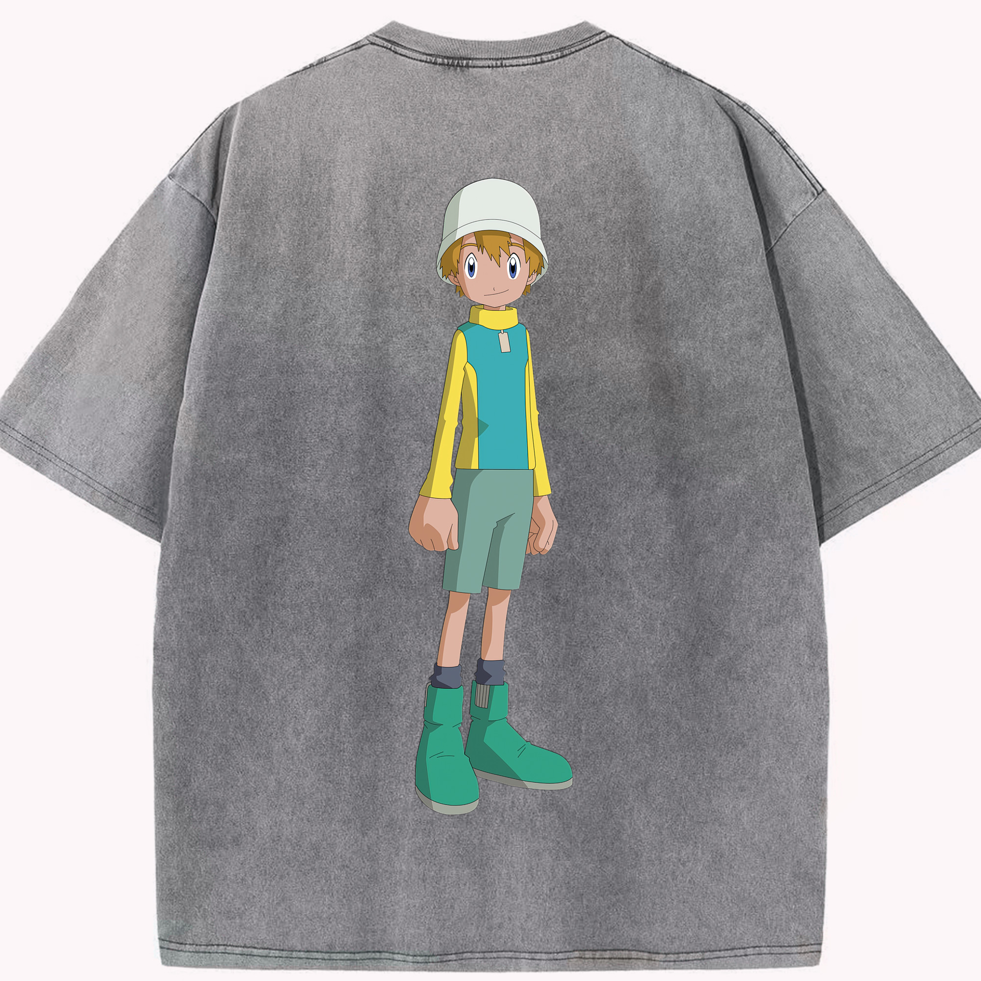 （画像用） Digimon デジタルモンスター/デジモン 綿100% ヴィンテージ風 半袖Tシャツ（背面プリント）