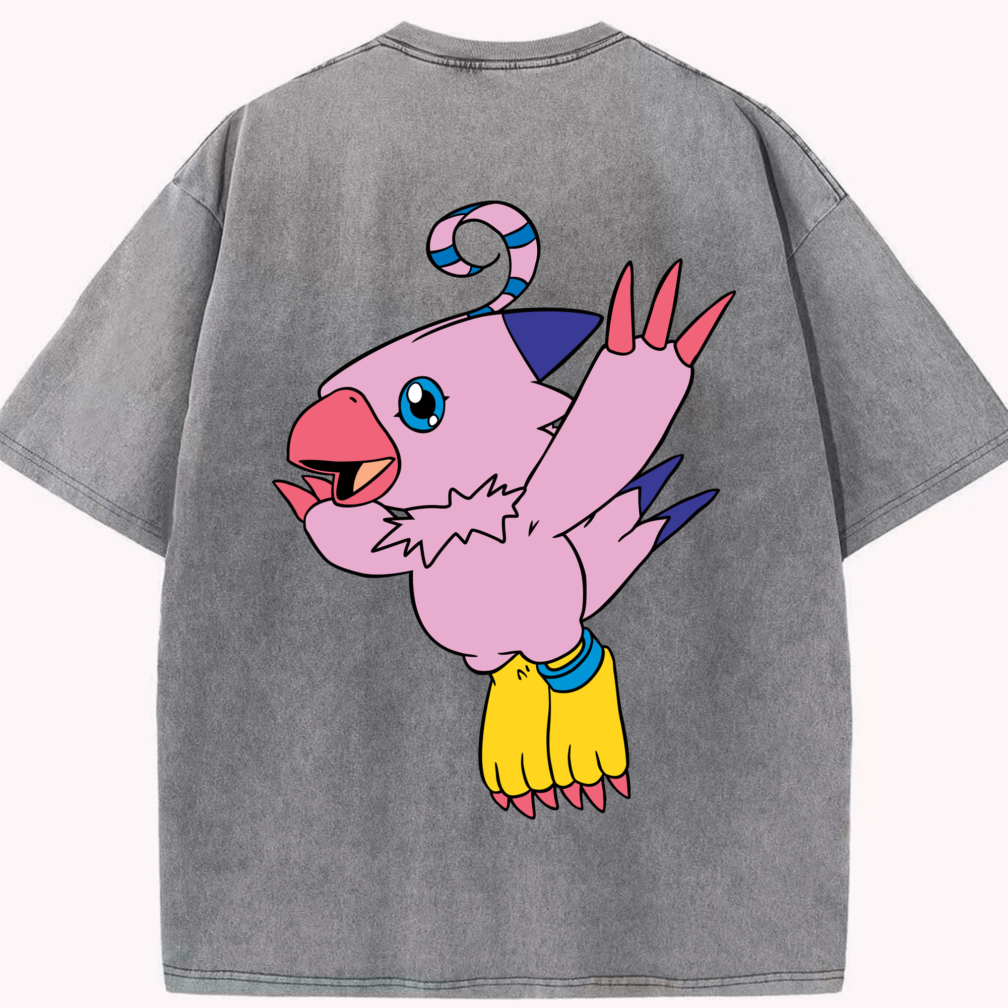 （画像用） Digimon デジタルモンスター/デジモン 綿100% ヴィンテージ風 半袖Tシャツ（背面プリント）