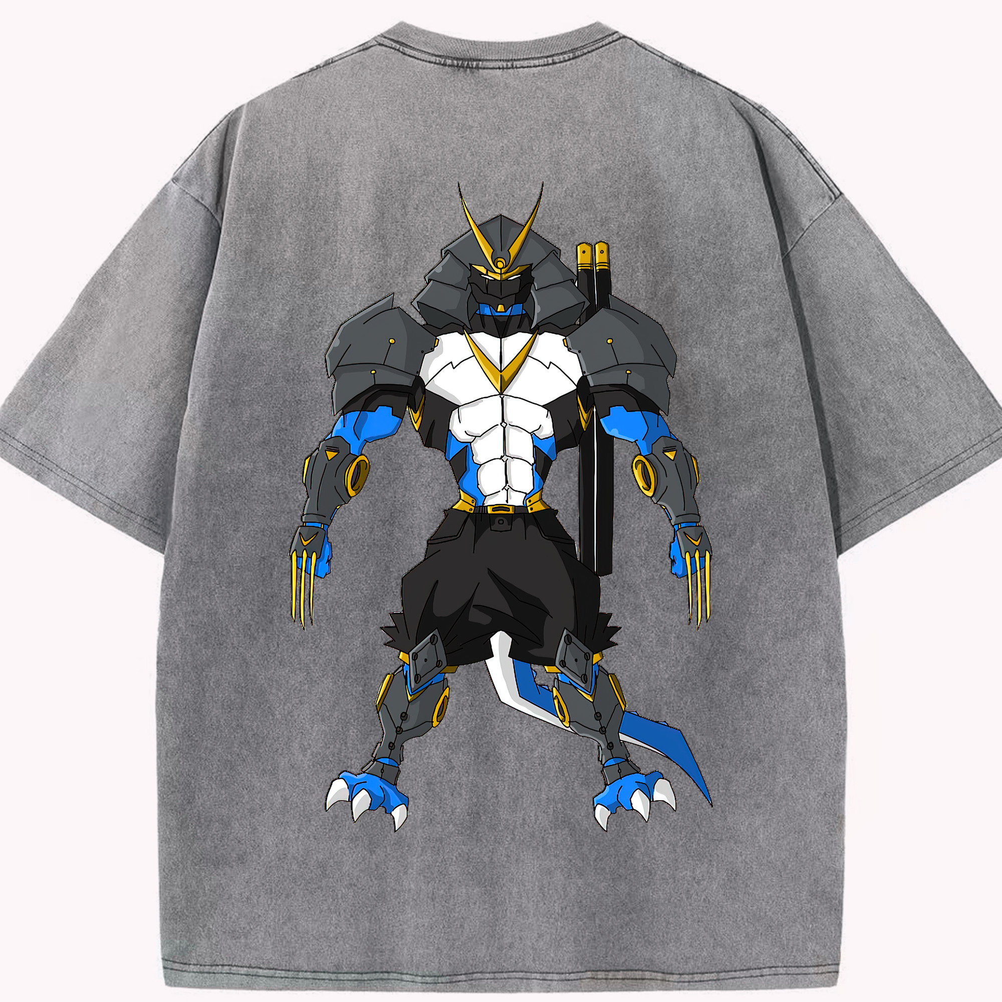 （画像用） Digimon デジタルモンスター/デジモン 綿100% ヴィンテージ風 半袖Tシャツ（背面プリント）