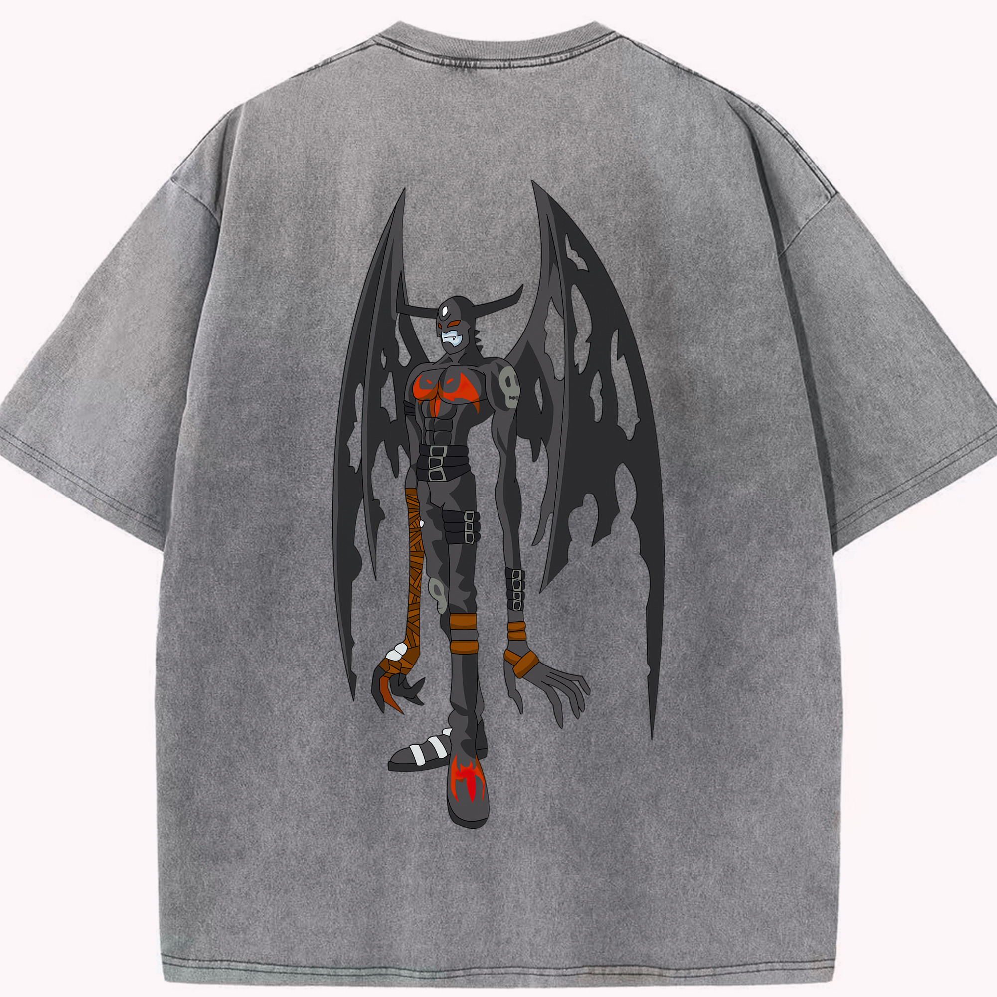 （画像用） Digimon デジタルモンスター/デジモン 綿100% ヴィンテージ風 半袖Tシャツ（背面プリント）