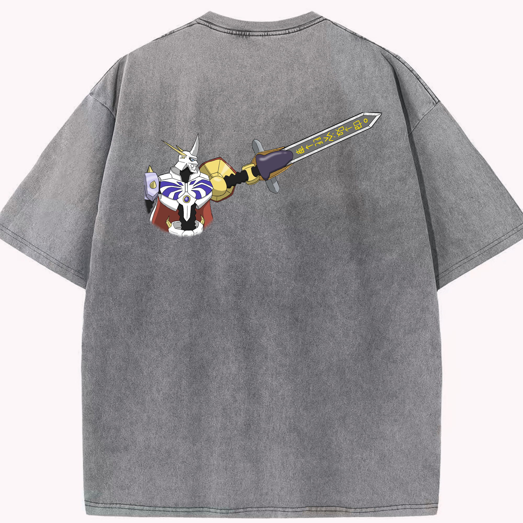 （画像用） Digimon デジタルモンスター/デジモン 綿100% ヴィンテージ風 半袖Tシャツ（背面プリント）