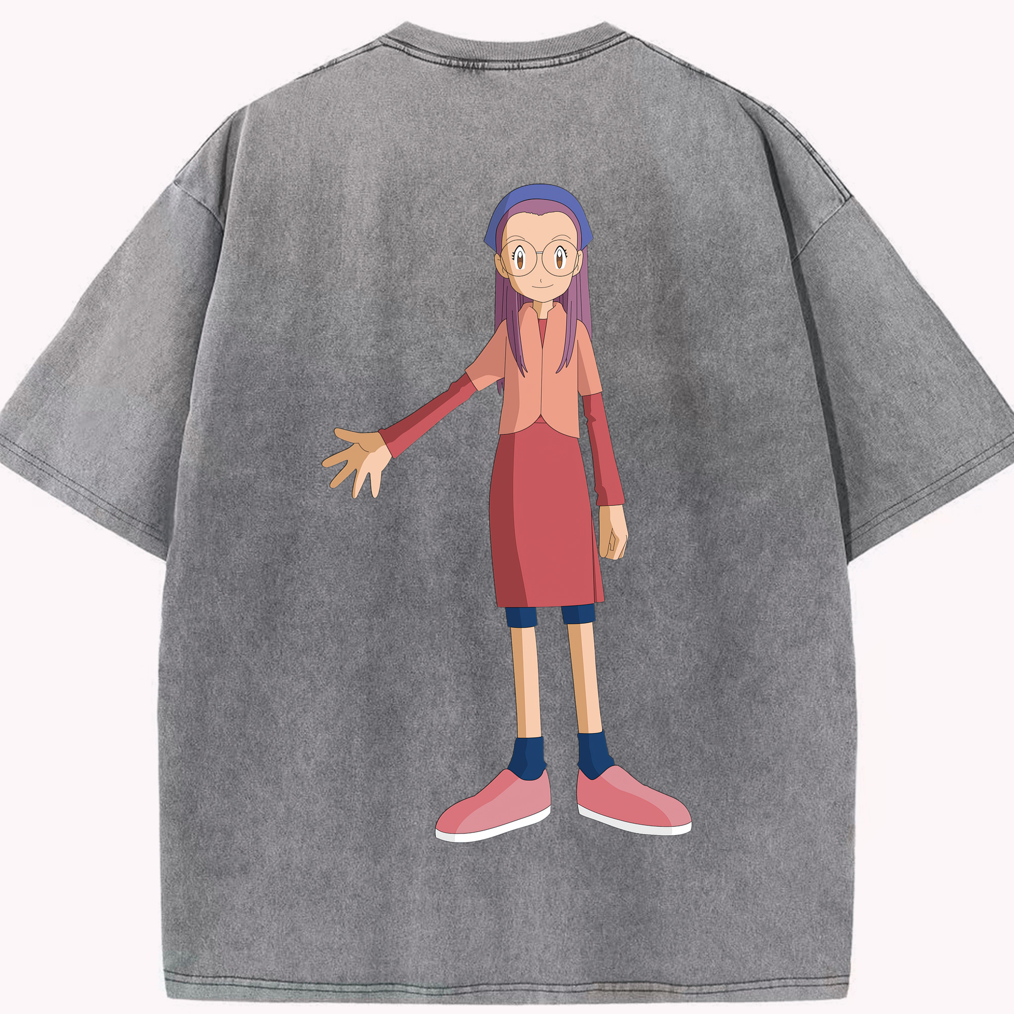 （画像用） Digimon デジタルモンスター/デジモン 綿100% ヴィンテージ風 半袖Tシャツ（背面プリント）