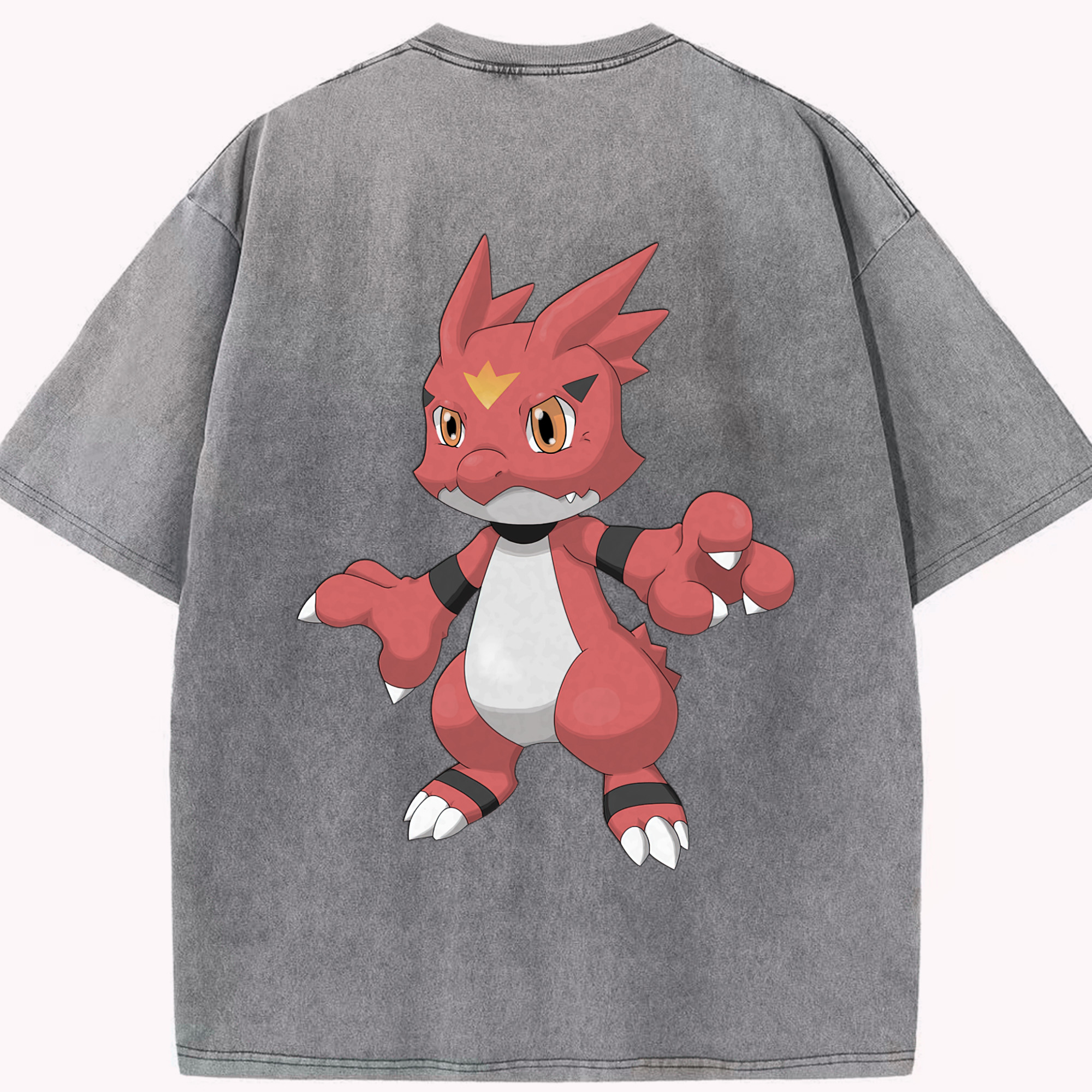 （画像用） Digimon デジタルモンスター/デジモン 綿100% ヴィンテージ風 半袖Tシャツ（背面プリント）