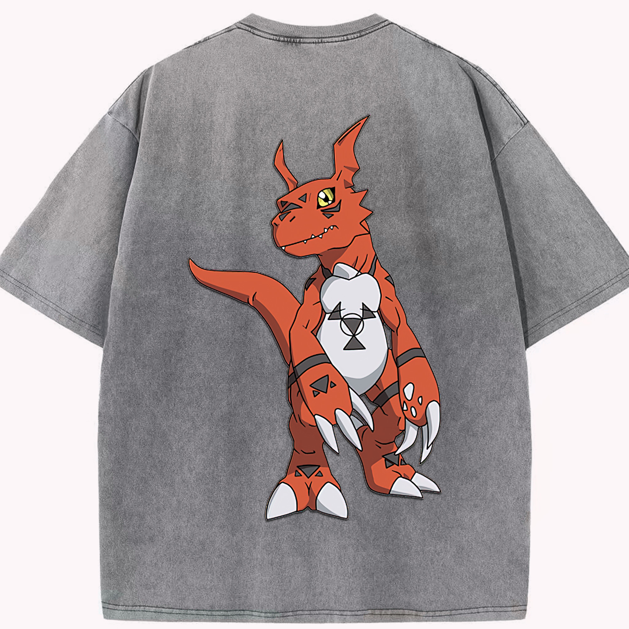 （画像用） Digimon デジタルモンスター/デジモン 綿100% ヴィンテージ風 半袖Tシャツ（背面プリント）