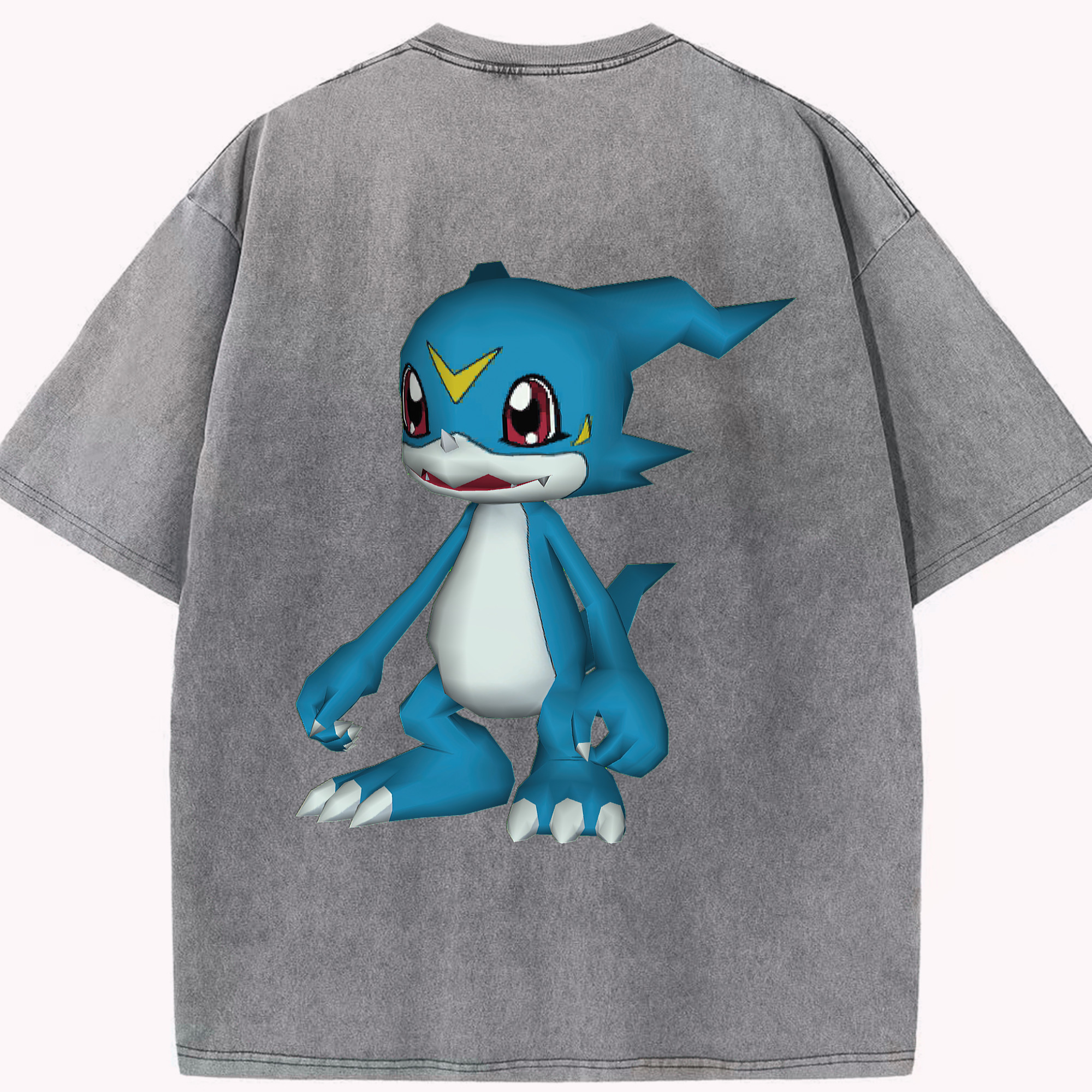 （画像用） Digimon デジタルモンスター/デジモン 綿100% ヴィンテージ風 半袖Tシャツ（背面プリント）