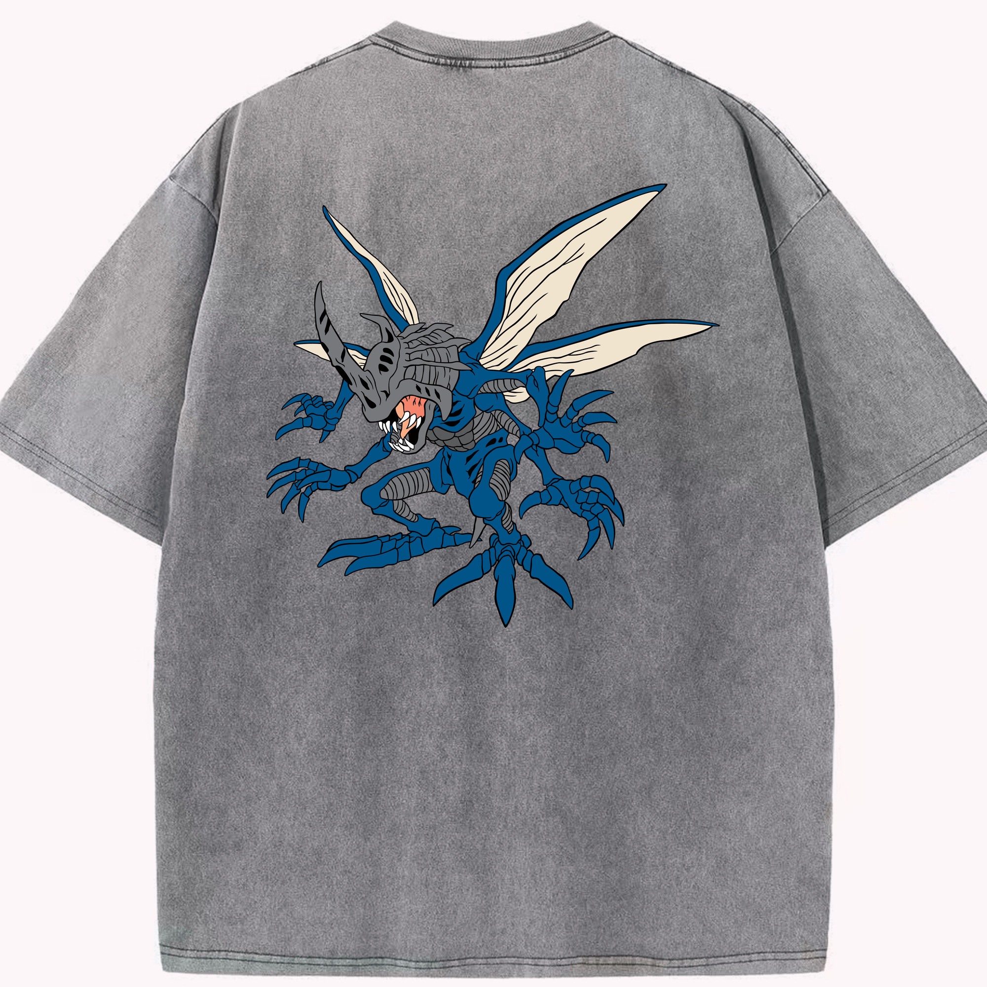 （画像用） Digimon デジタルモンスター/デジモン 綿100% ヴィンテージ風 半袖Tシャツ（背面プリント）