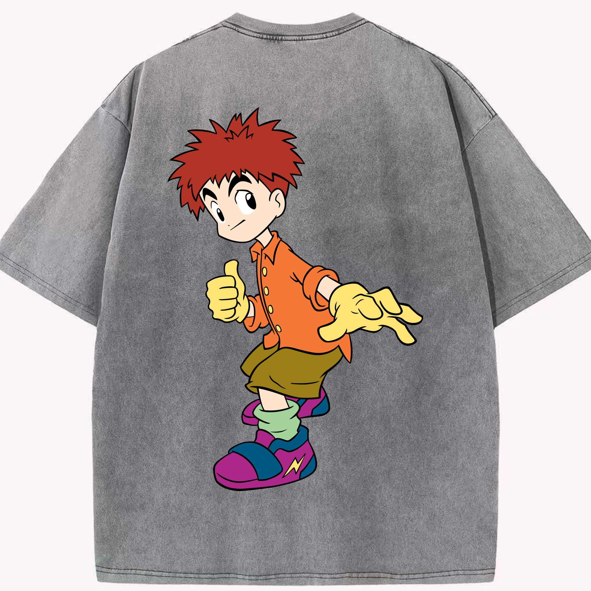 （画像用） Digimon デジタルモンスター/デジモン 綿100% ヴィンテージ風 半袖Tシャツ（背面プリント）