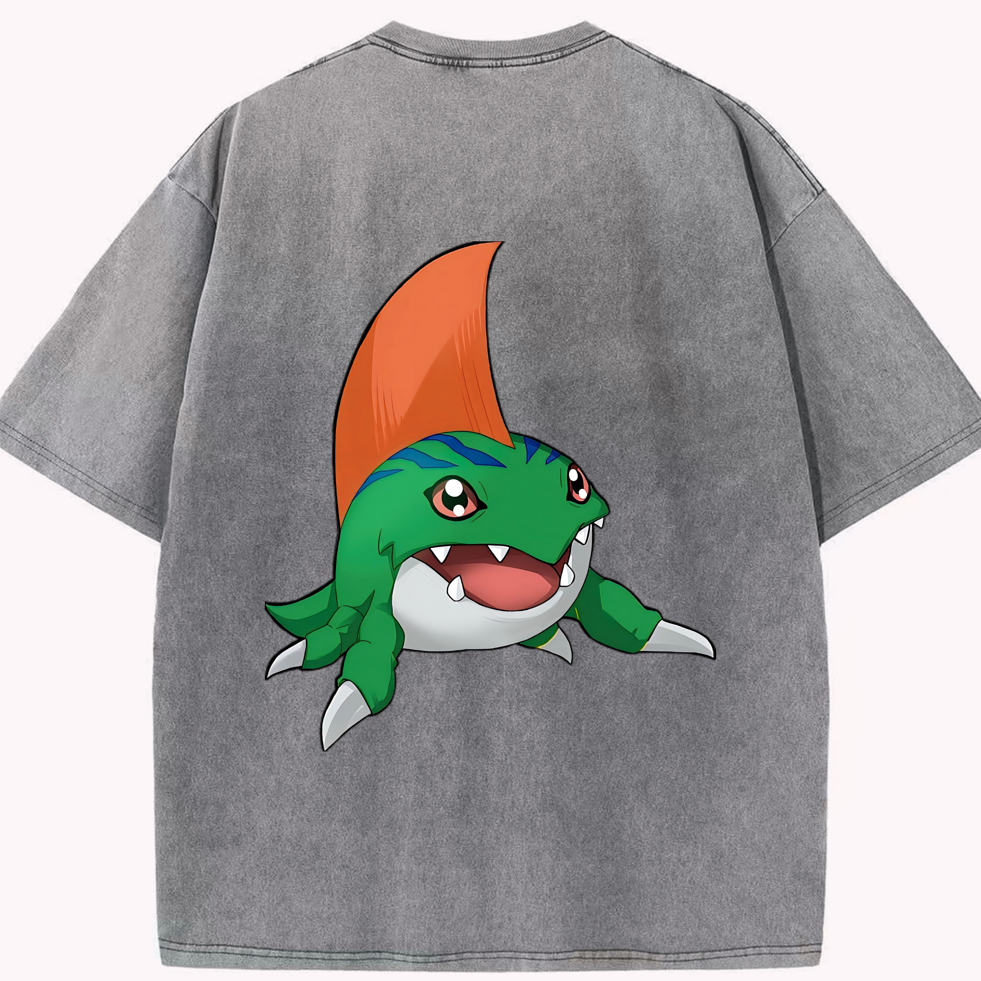 （画像用） Digimon デジタルモンスター/デジモン 綿100% ヴィンテージ風 半袖Tシャツ（背面プリント）
