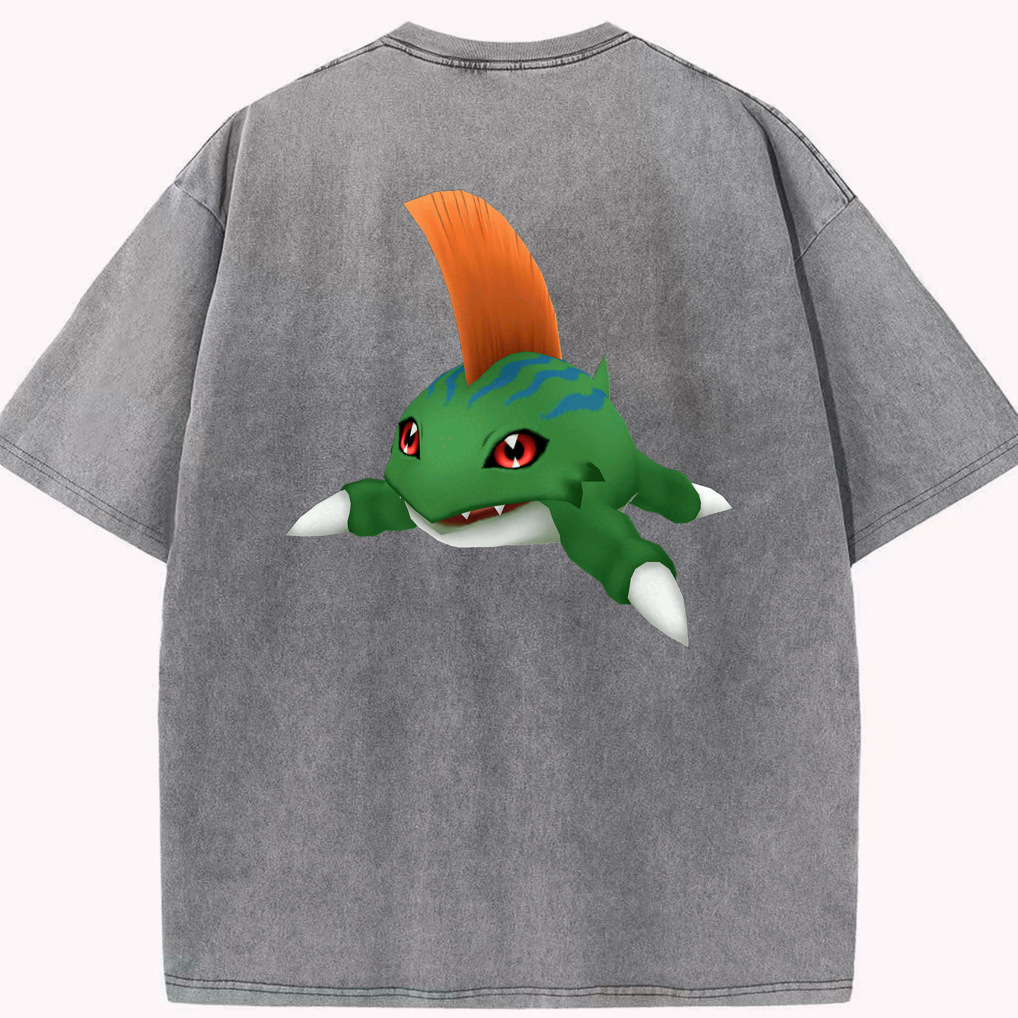 （画像用） Digimon デジタルモンスター/デジモン 綿100% ヴィンテージ風 半袖Tシャツ（背面プリント）