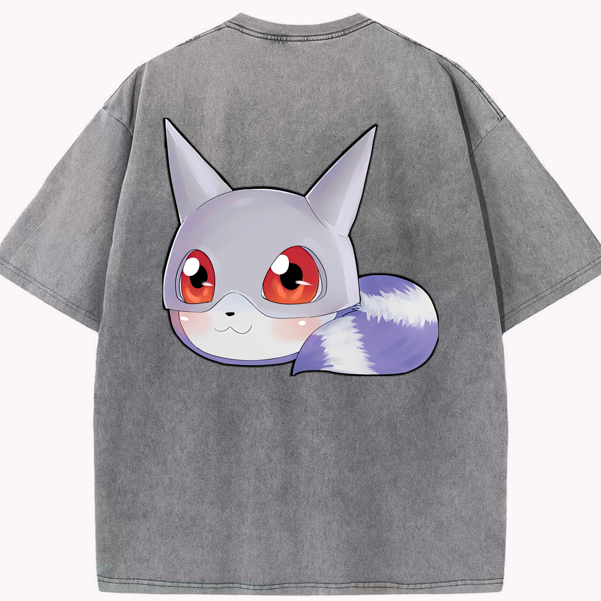 （画像用） Digimon デジタルモンスター/デジモン 綿100% ヴィンテージ風 半袖Tシャツ（背面プリント）