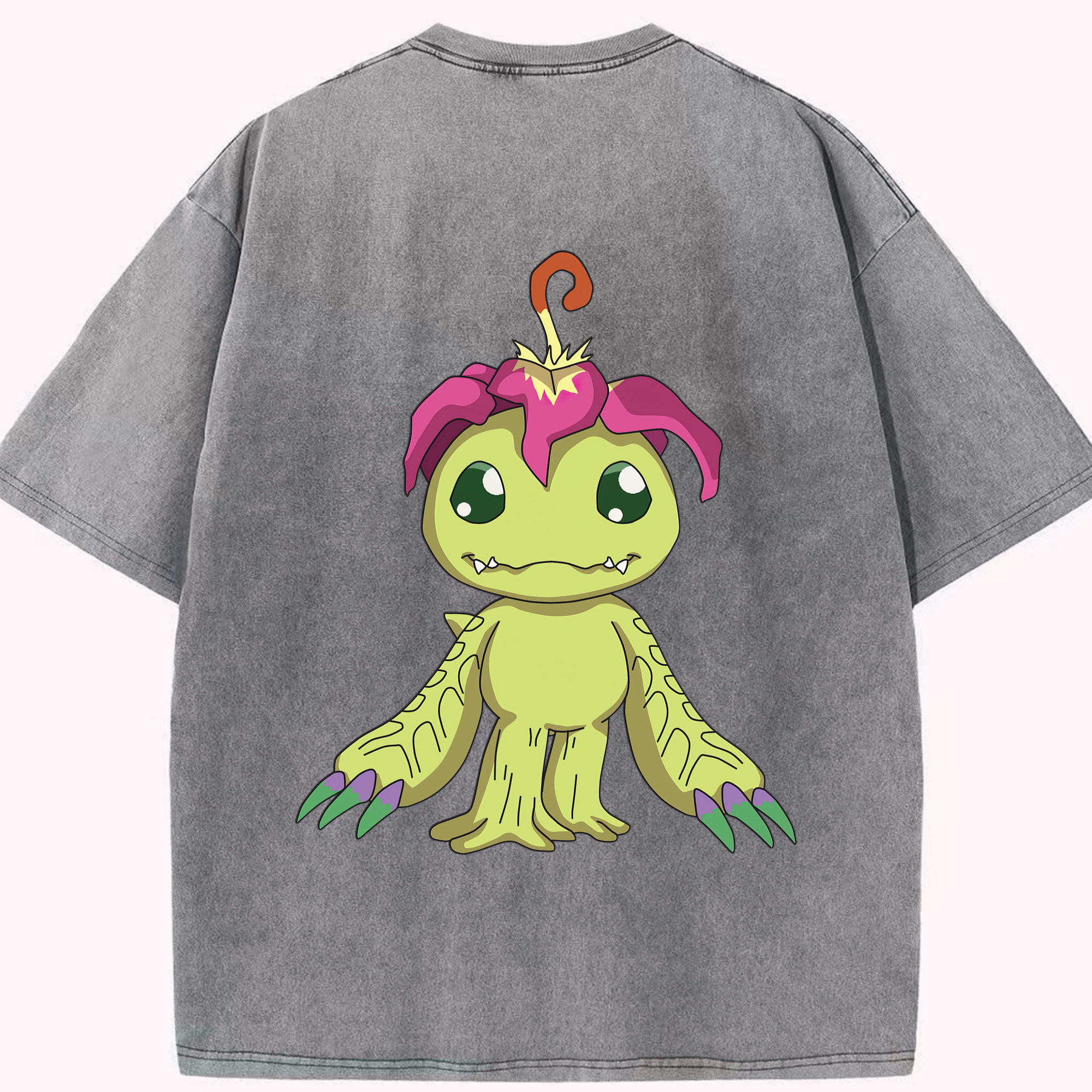 （画像用） Digimon デジタルモンスター/デジモン 綿100% ヴィンテージ風 半袖Tシャツ（背面プリント）