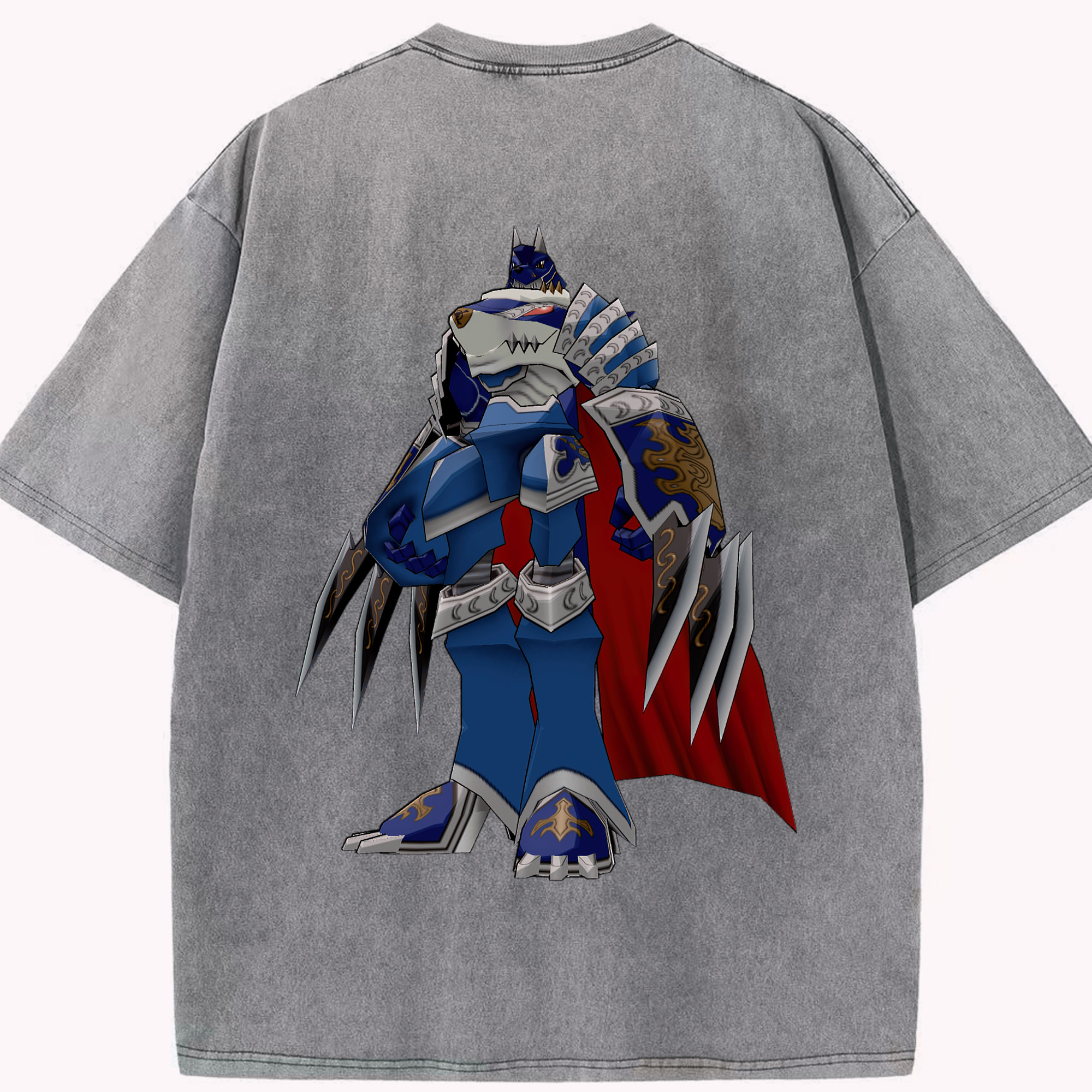 （画像用） Digimon デジタルモンスター/デジモン 綿100% ヴィンテージ風 半袖Tシャツ（背面プリント）