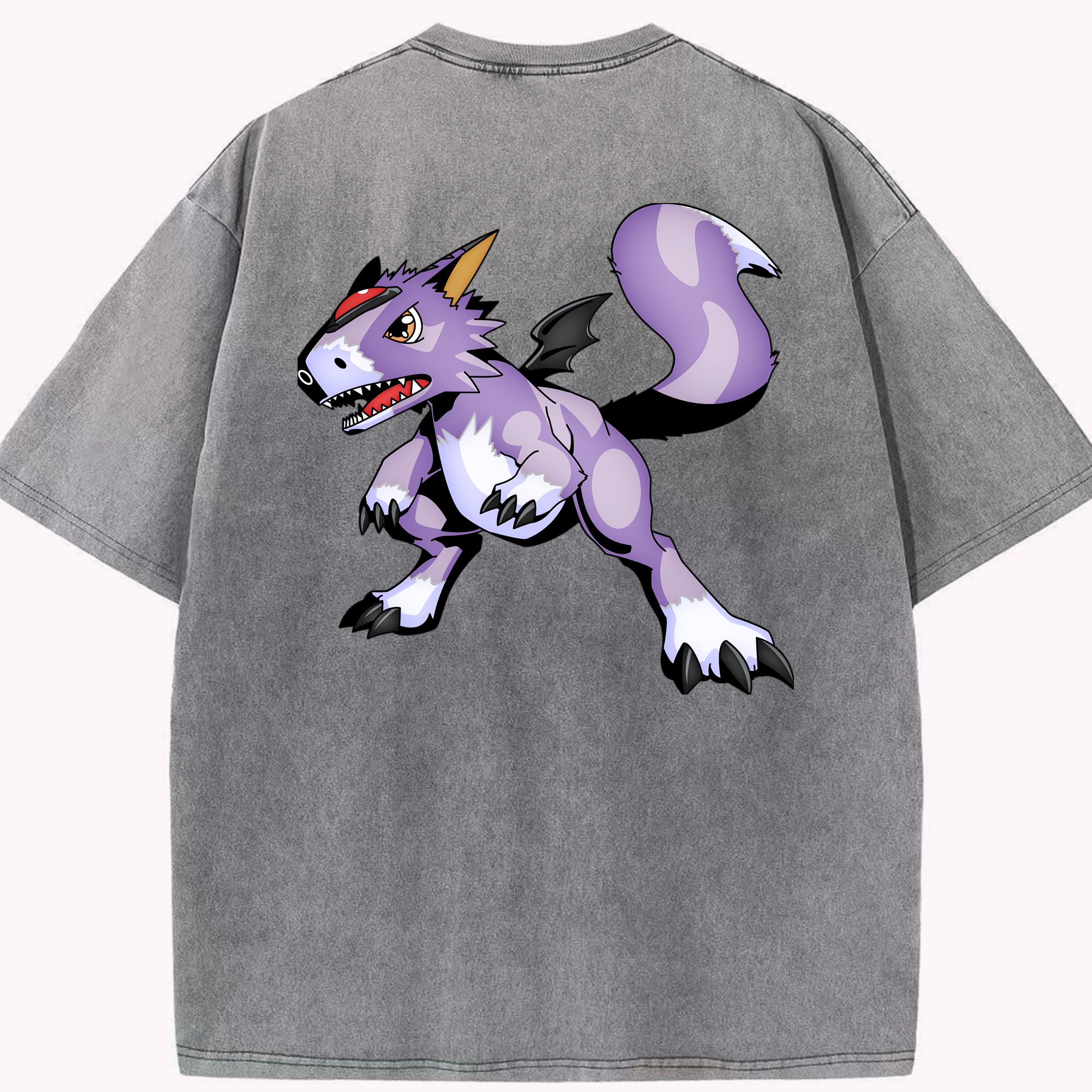 （画像用） Digimon デジタルモンスター/デジモン 綿100% ヴィンテージ風 半袖Tシャツ（背面プリント）