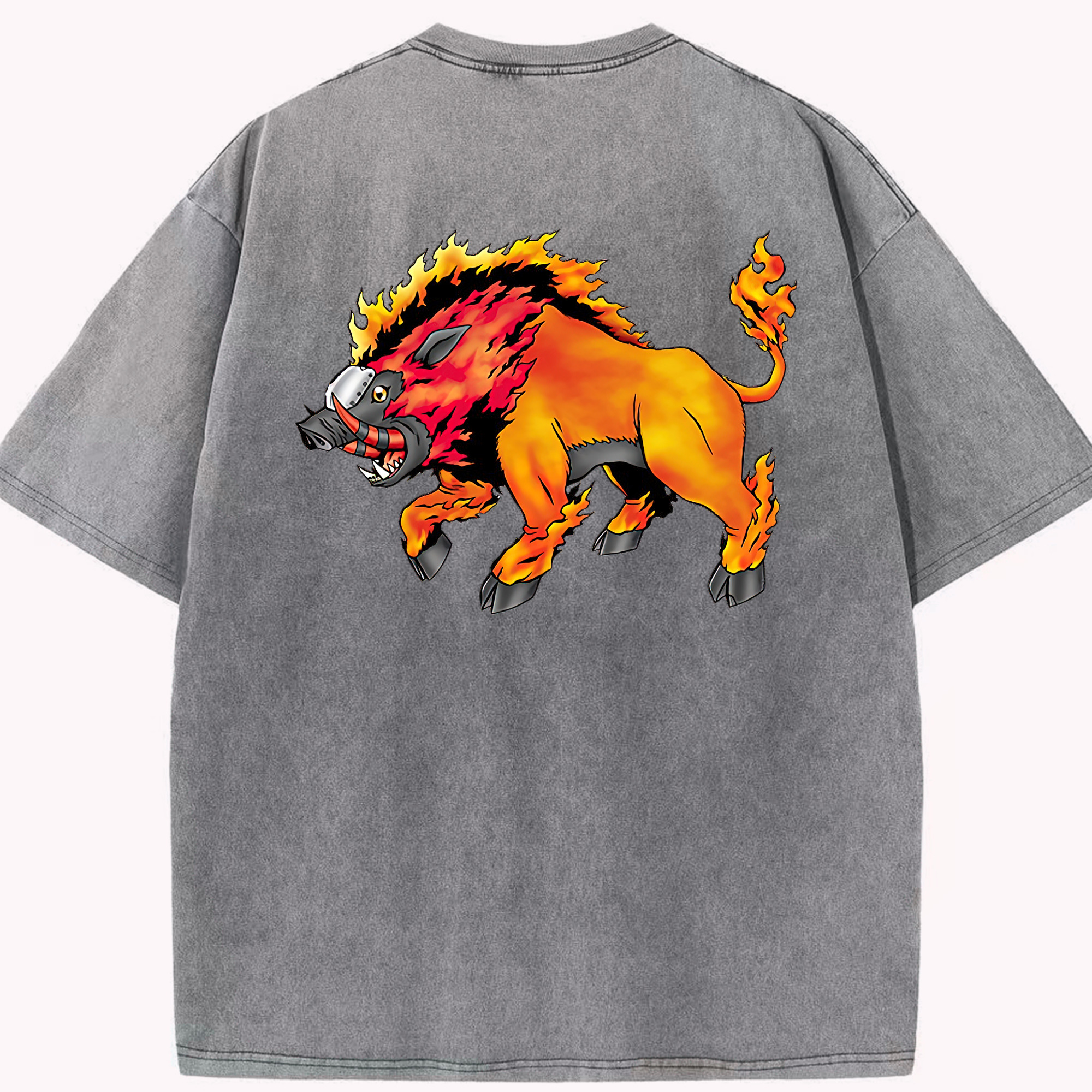 （画像用） Digimon デジタルモンスター/デジモン 綿100% ヴィンテージ風 半袖Tシャツ（背面プリント）