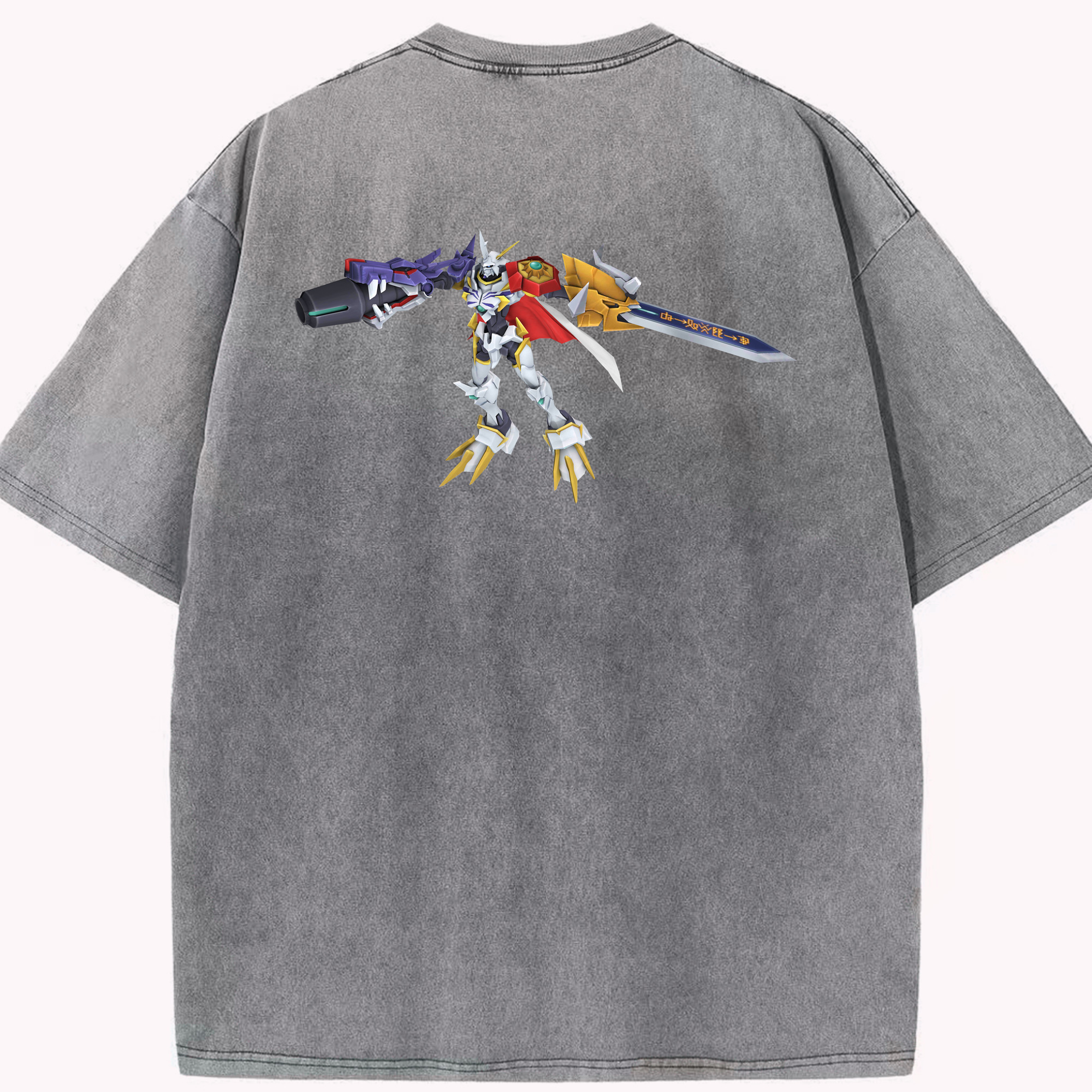 （画像用） Digimon デジタルモンスター/デジモン 綿100% ヴィンテージ風 半袖Tシャツ（背面プリント）