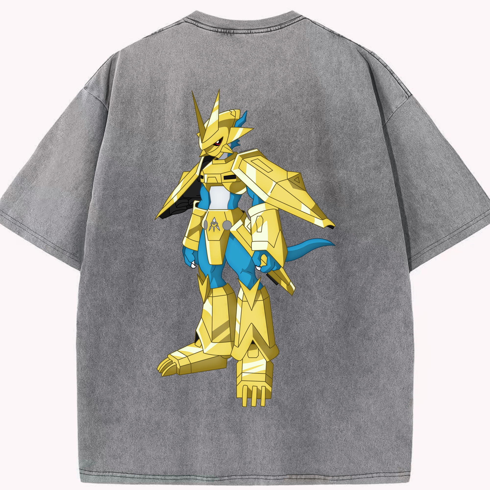 （画像用） Digimon デジタルモンスター/デジモン 綿100% ヴィンテージ風 半袖Tシャツ（背面プリント）