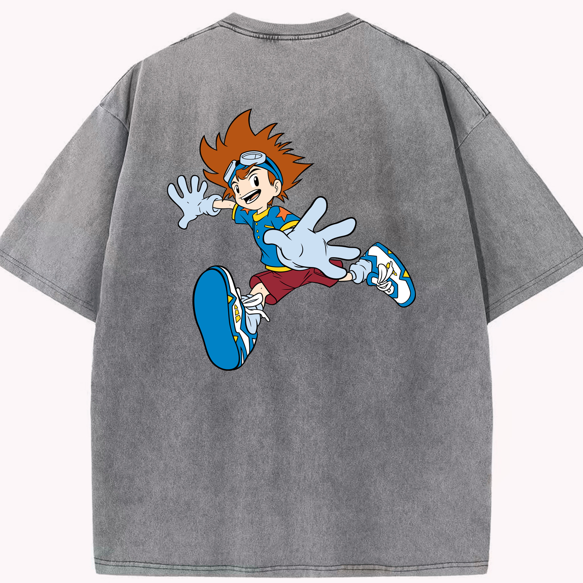 （画像用） Digimon デジタルモンスター/デジモン 綿100% ヴィンテージ風 半袖Tシャツ（背面プリント）