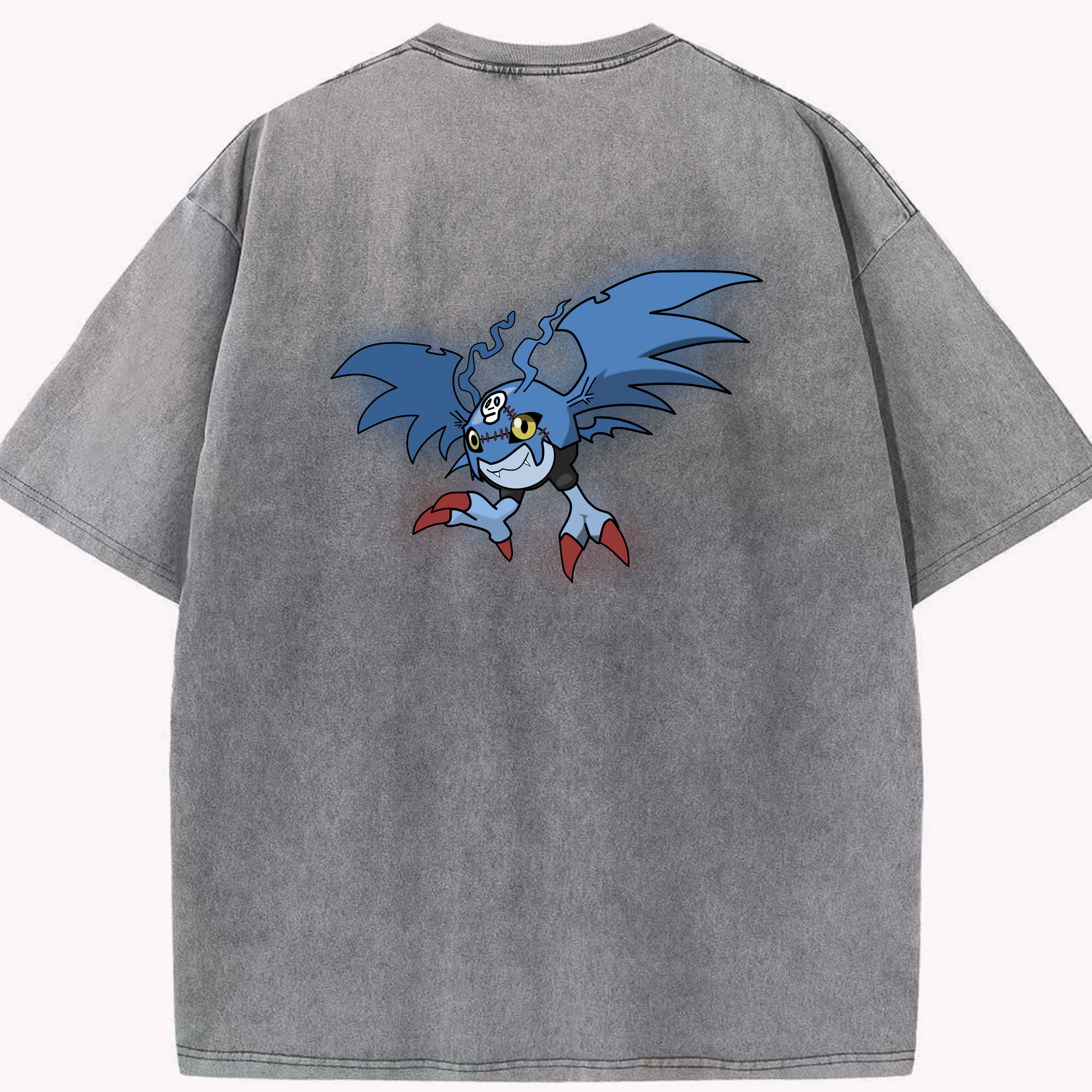 （画像用） Digimon デジタルモンスター/デジモン 綿100% ヴィンテージ風 半袖Tシャツ（背面プリント）