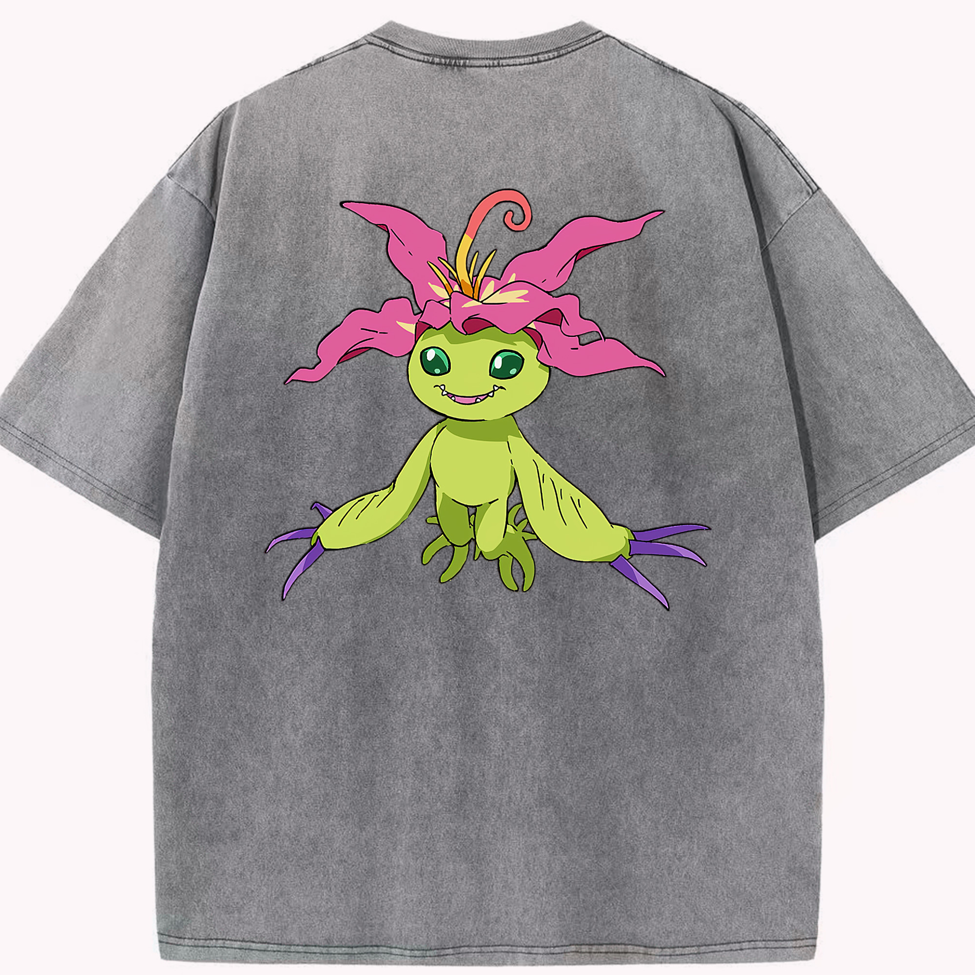 （画像用） Digimon デジタルモンスター/デジモン 綿100% ヴィンテージ風 半袖Tシャツ（背面プリント）